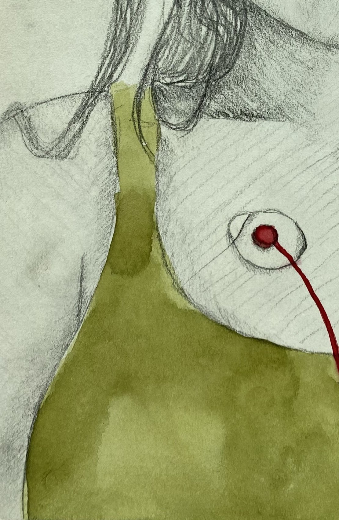 EEG, pencil and watercolor on paper, 2020