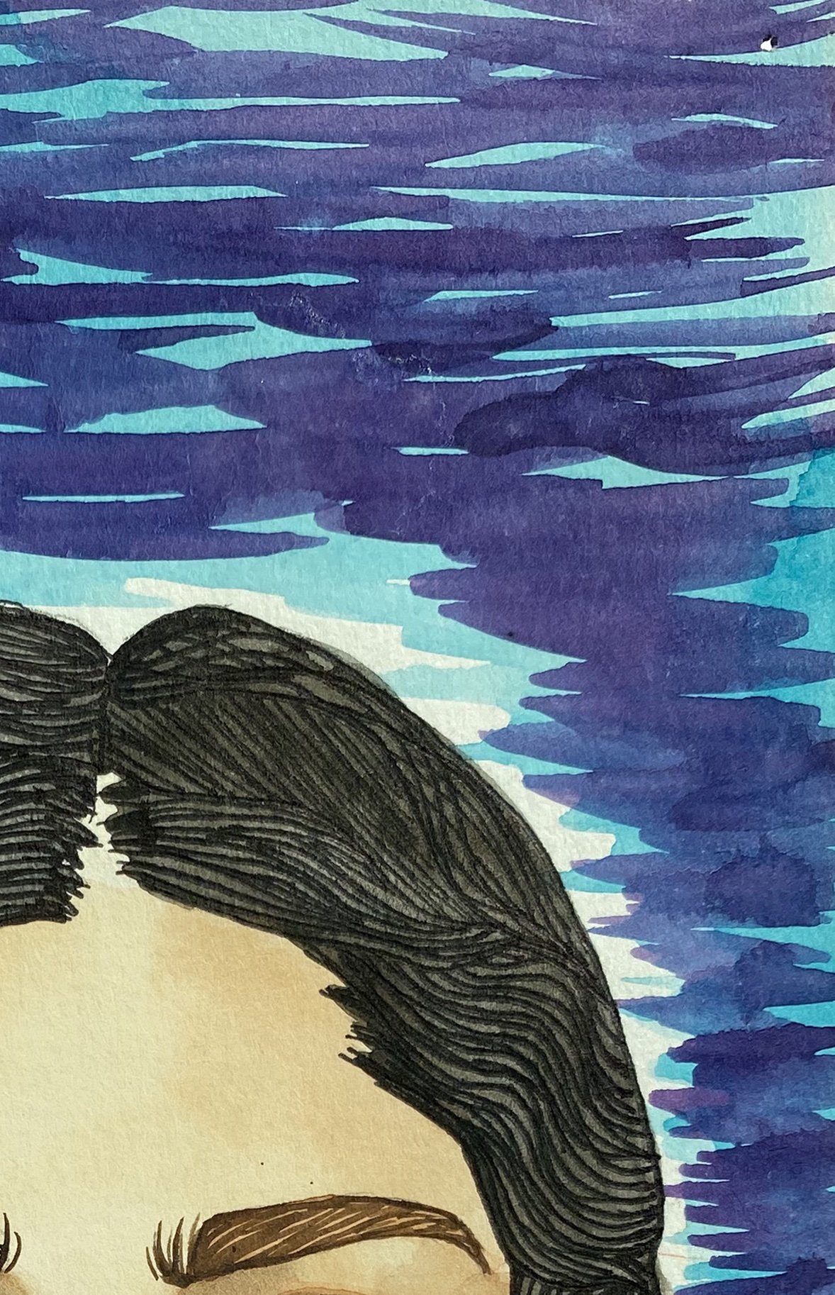 By The Water, watercolor on paper, 2020
