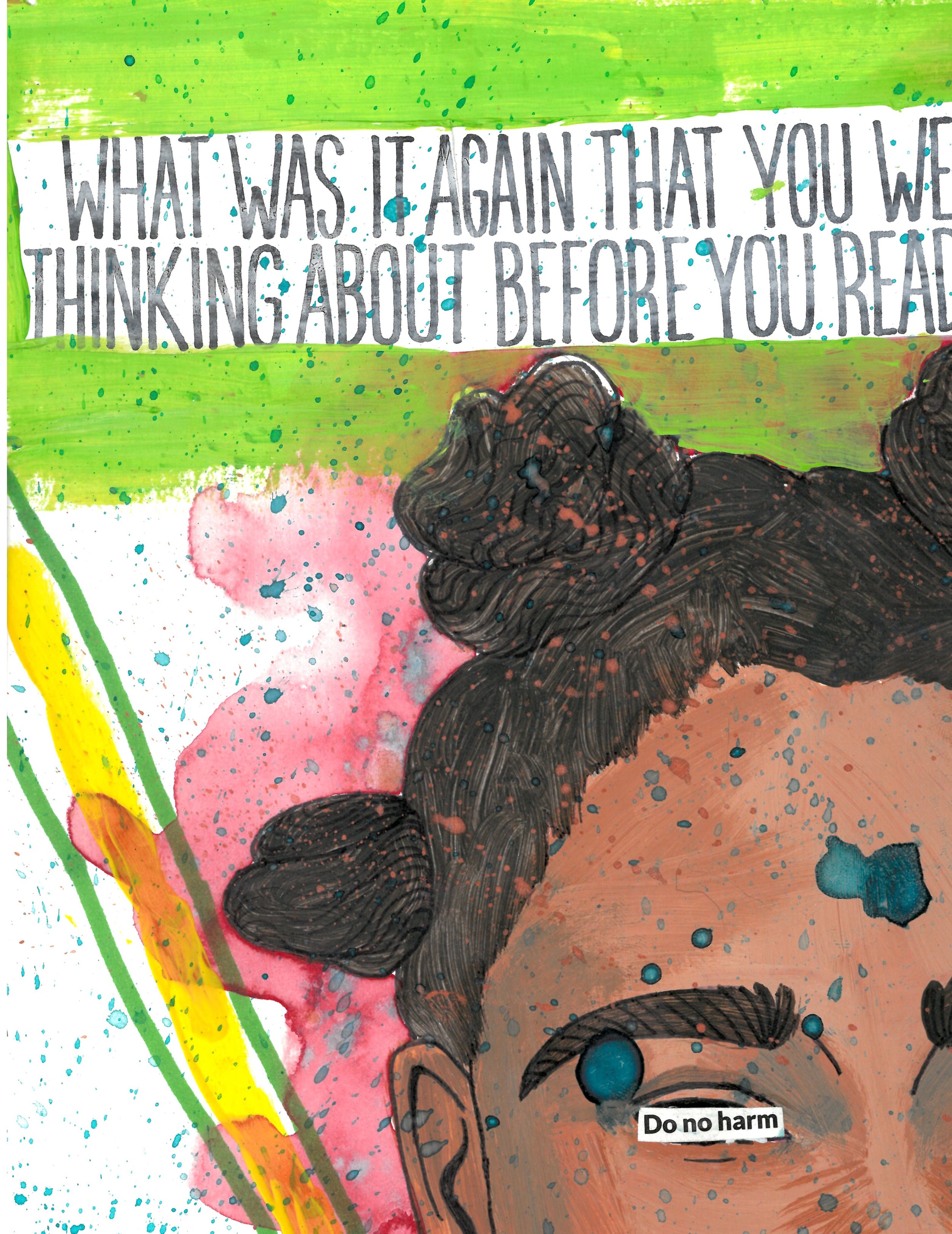 Do No Harm, mixed media on paper, 2020