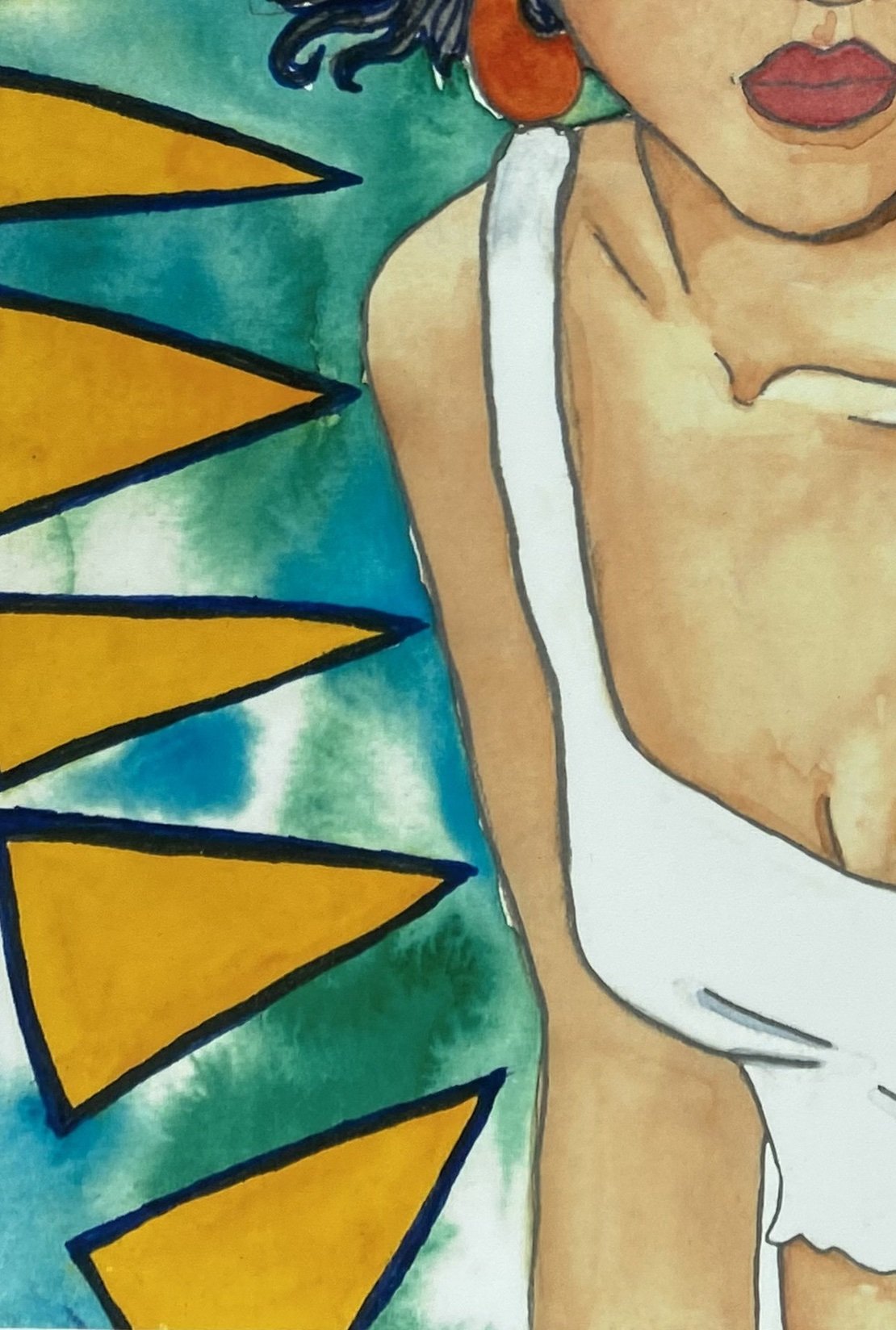 Laser Focus, watercolor on paper, 2020