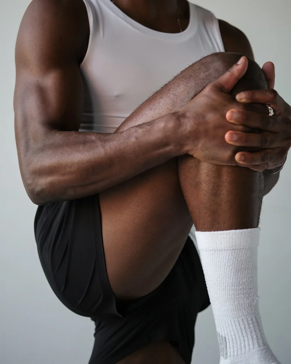 product shot of pruzan marathon shorts in onyx 