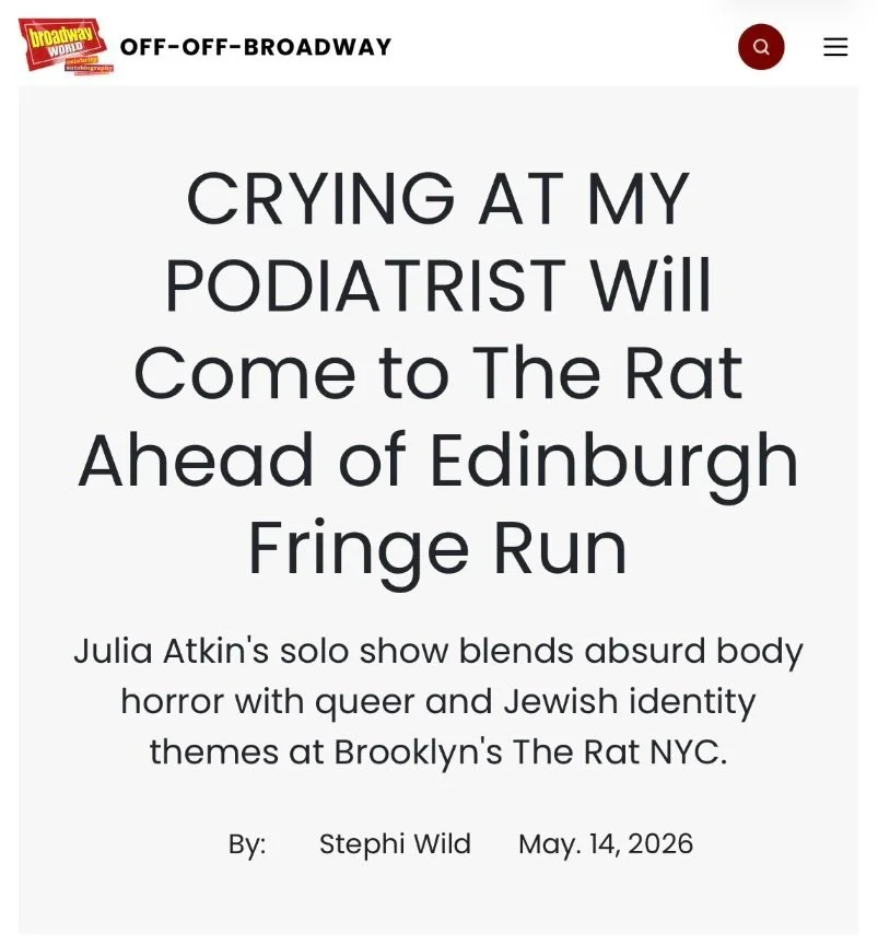(off off) broadway world making me feel like a real boy! 🎭 #edfringe #paradisefringe #cryingatthefringe #yourtoewilltellyou