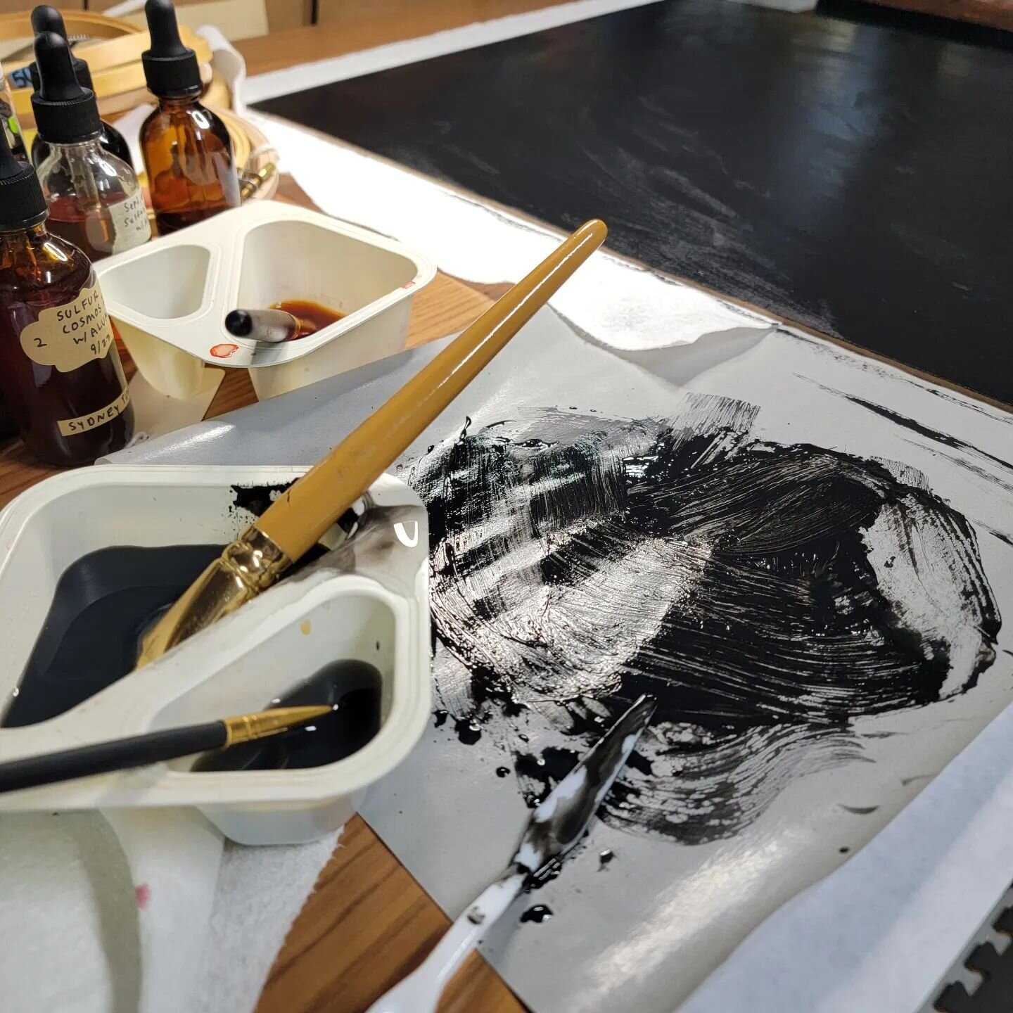 The basement studio is busy, busy, busy! 
Prepping for my upcoming show with @danidoodle.studio that opens on November 13th! Mark your calendars for the reception on Tuesday, November 15th from 6-8 PM. 🎨

.
.
.
#paartist #psusova #pennstatearts #art