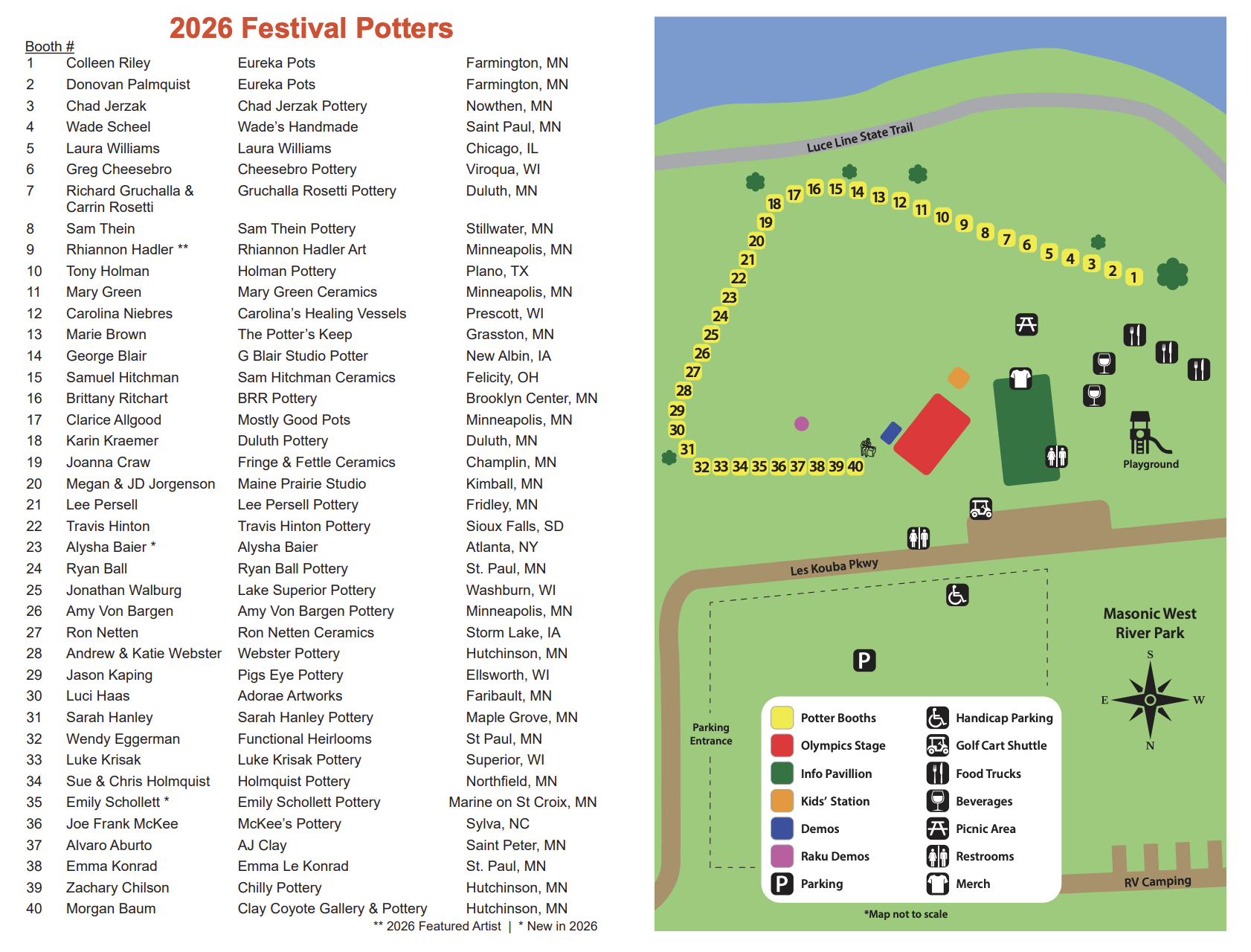 2026 Festival Schedule, Map and Visitor Guide