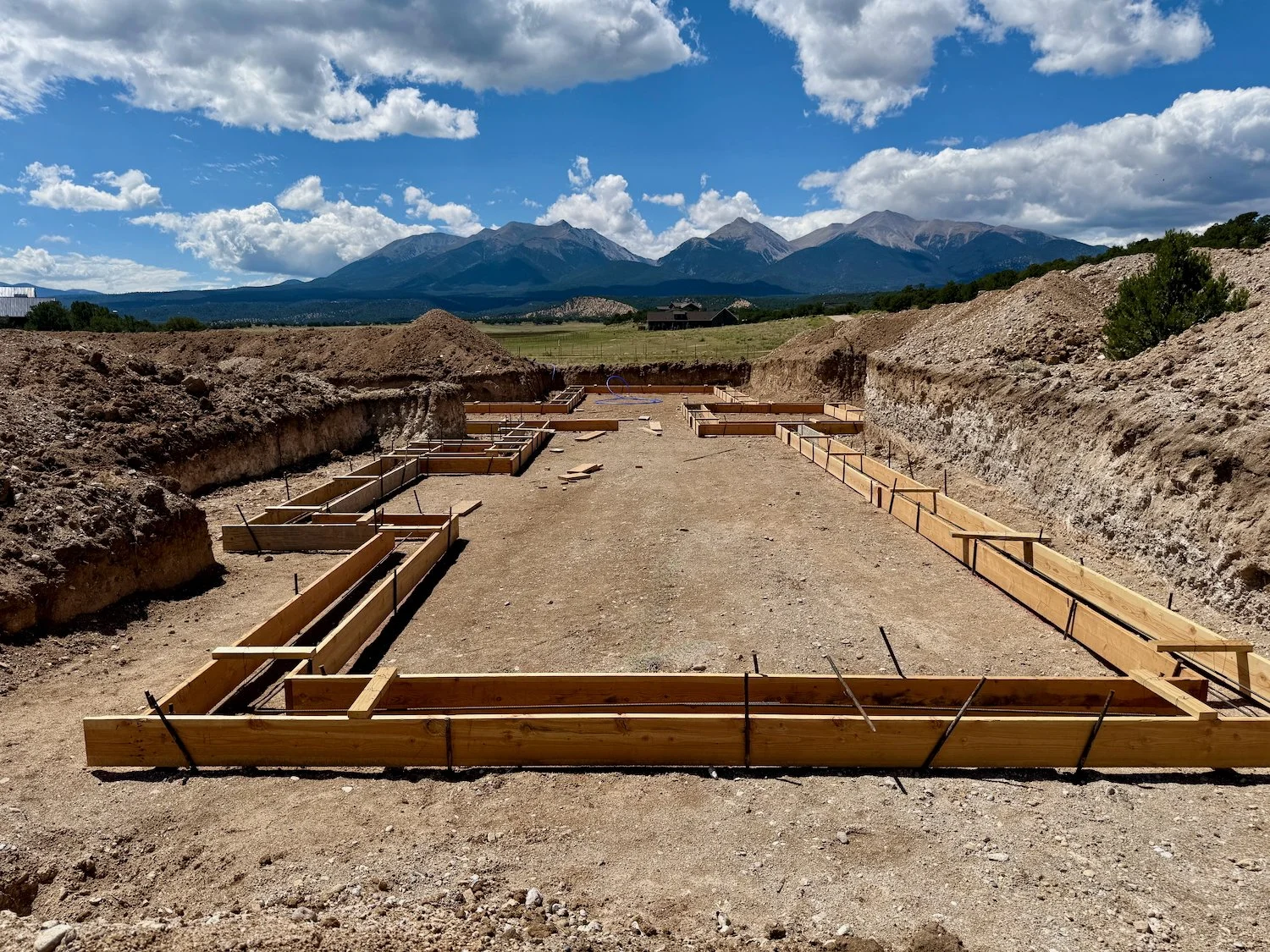 A single story home under construction in Centerville Ranch, Salida Colorado.