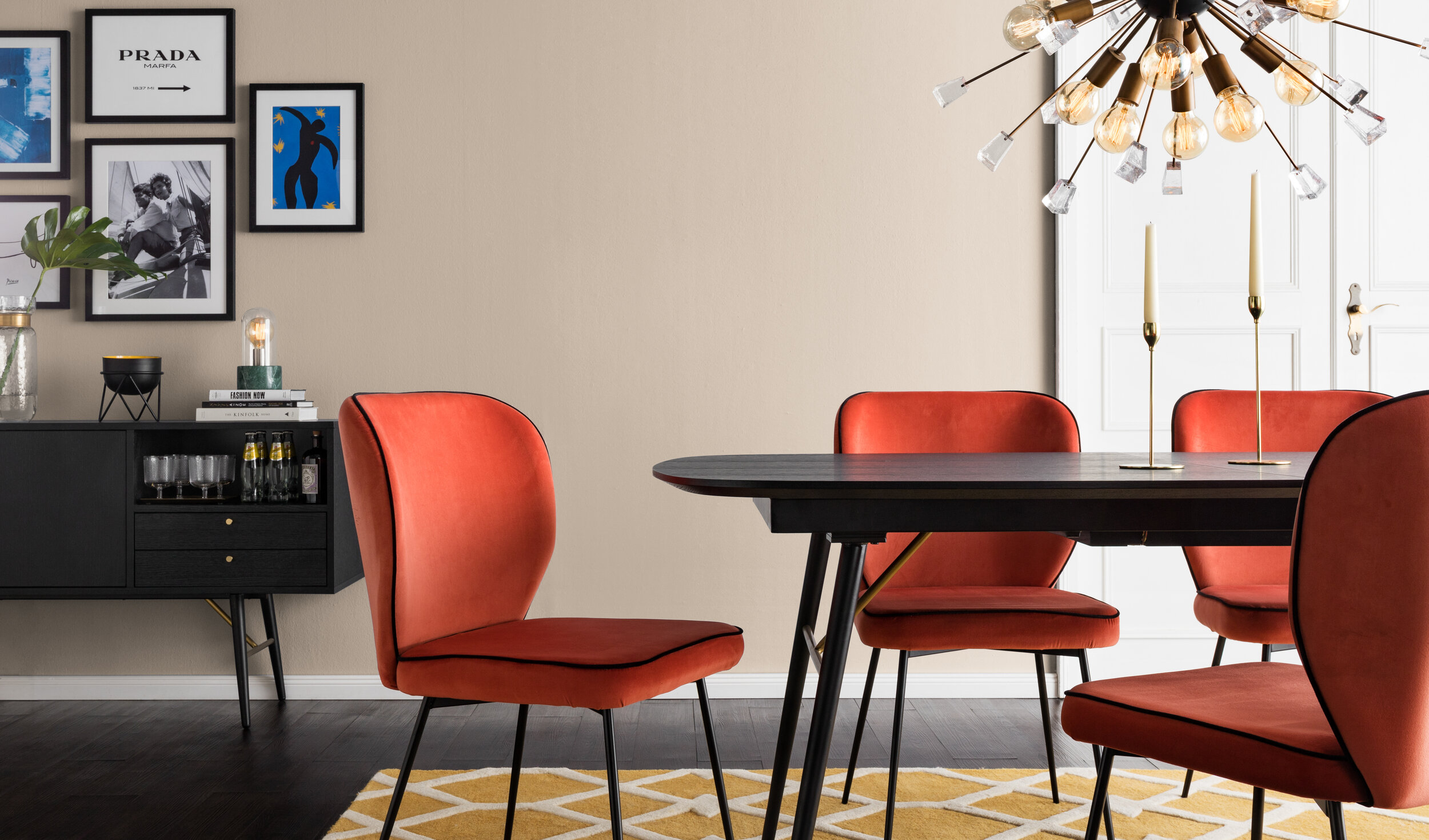 Esszimmer modern skandi glamour style