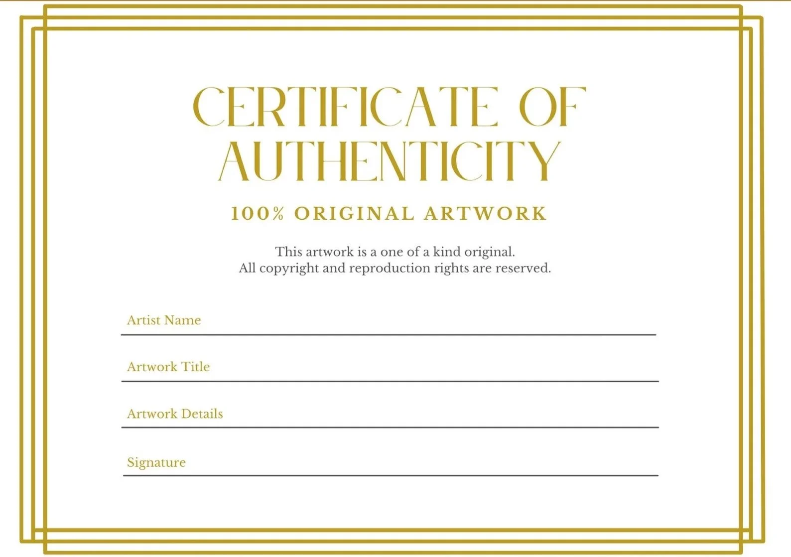 Free Printable Certificate of Authenticity Template