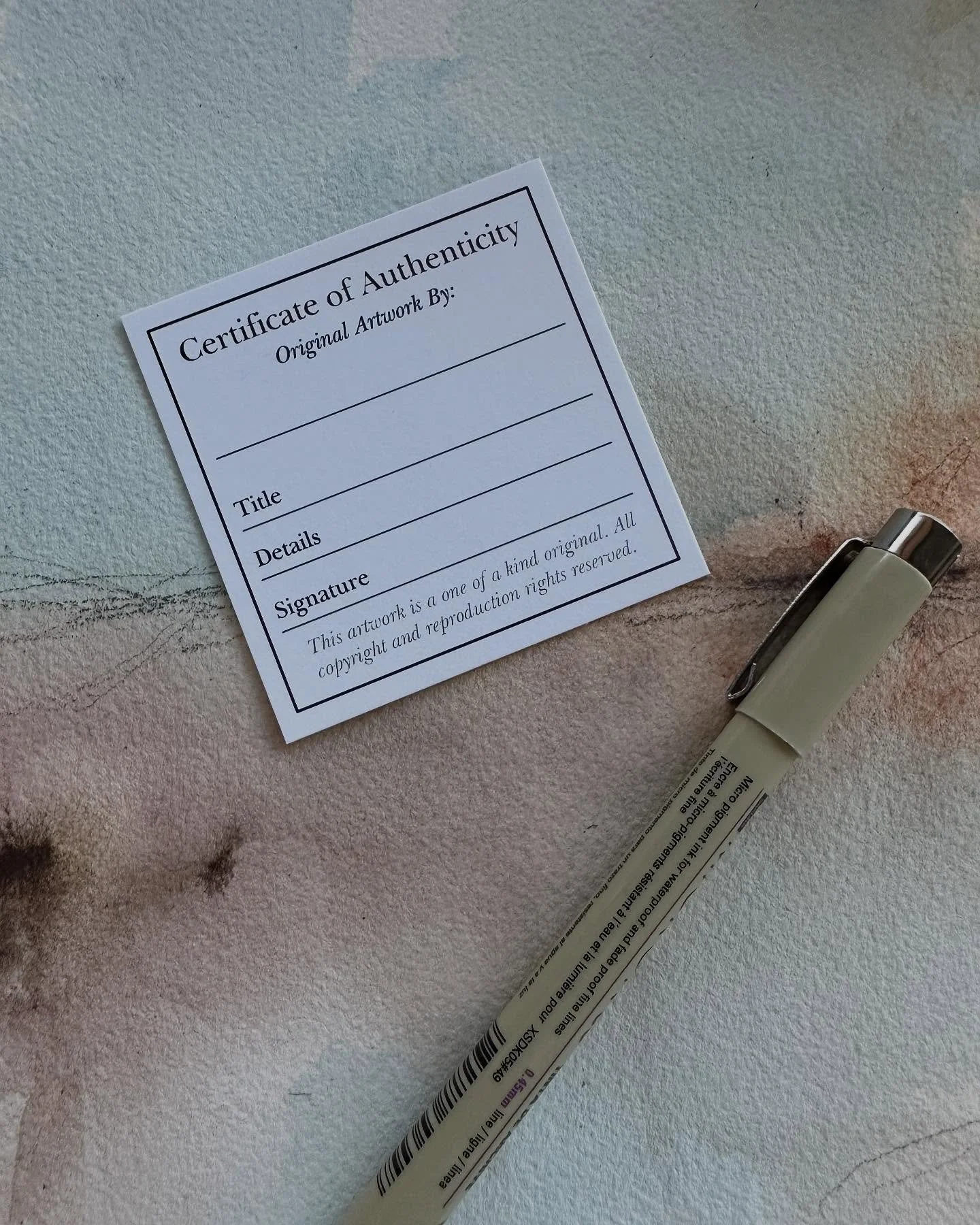 Little &amp; loved, mini #certificatesofauthenticity are perfect for affixing to the back of artwork and including with smaller pieces ✍️🖼️

Link to shop in bio 💛