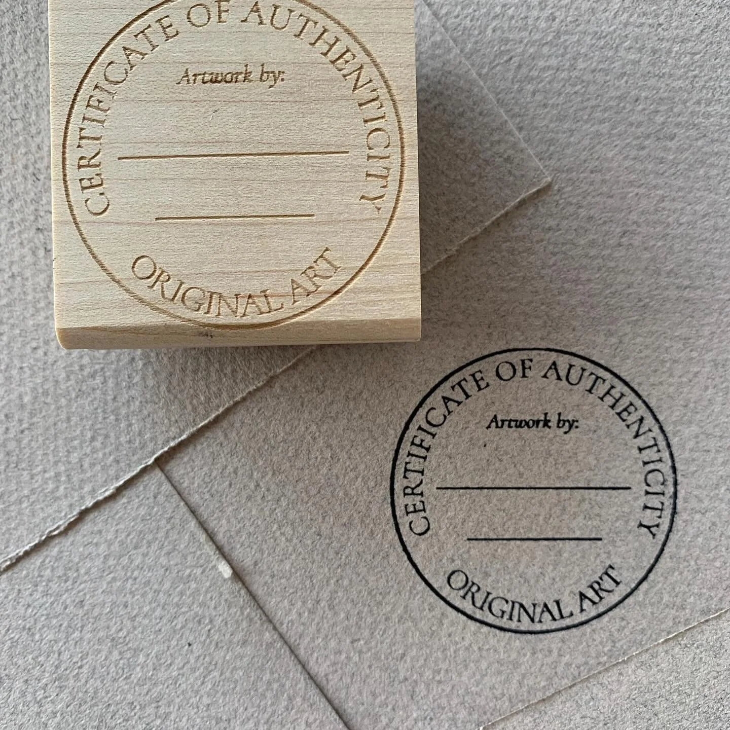 Back in stock! Our unique Certificate of Authenticity stamp for artists and creators 💛

#certificateofauthenticity #artistcertificate