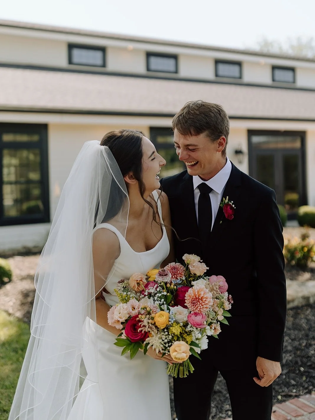 Swipe&mdash;&gt; for before and after! ✨ I just delivered this gorgeous pressed flower frame for my sweet bride, Cara! Her wedding bouquet was full of the most beautiful blues, yellows, blush/bright pinks, and whites &ndash; and I love how it shines 