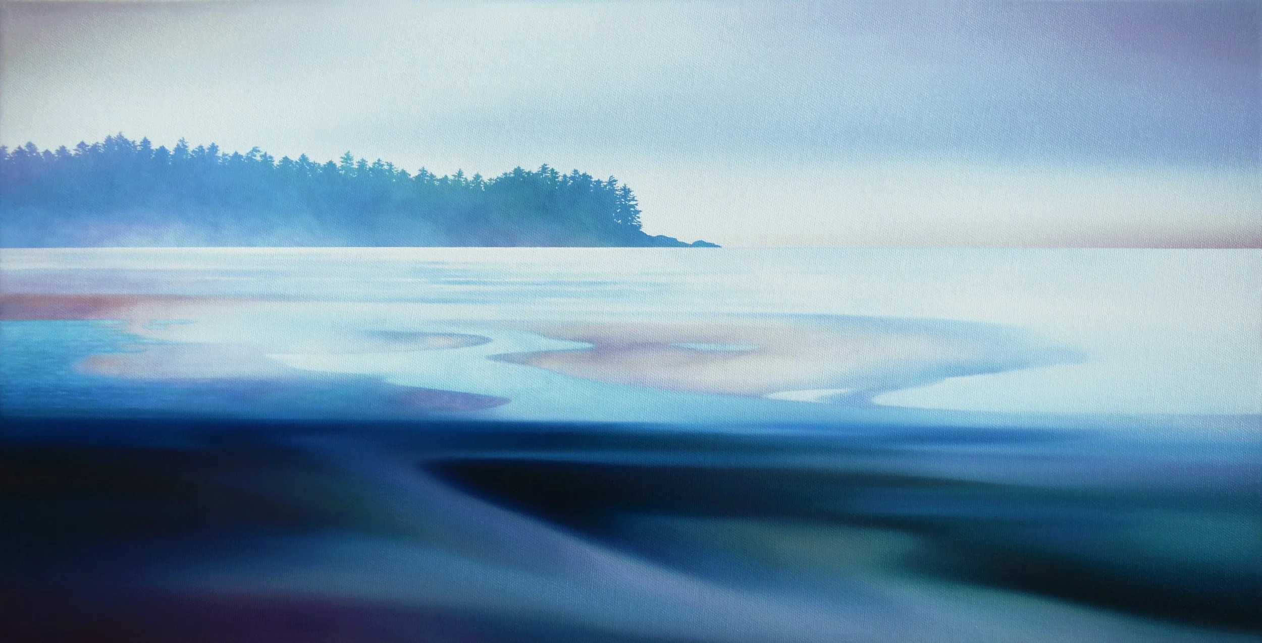 CONTOURS OF THE SHORE,
Oil on Canvas,
12" x 24",
For Sale at Peninsula Gallery
