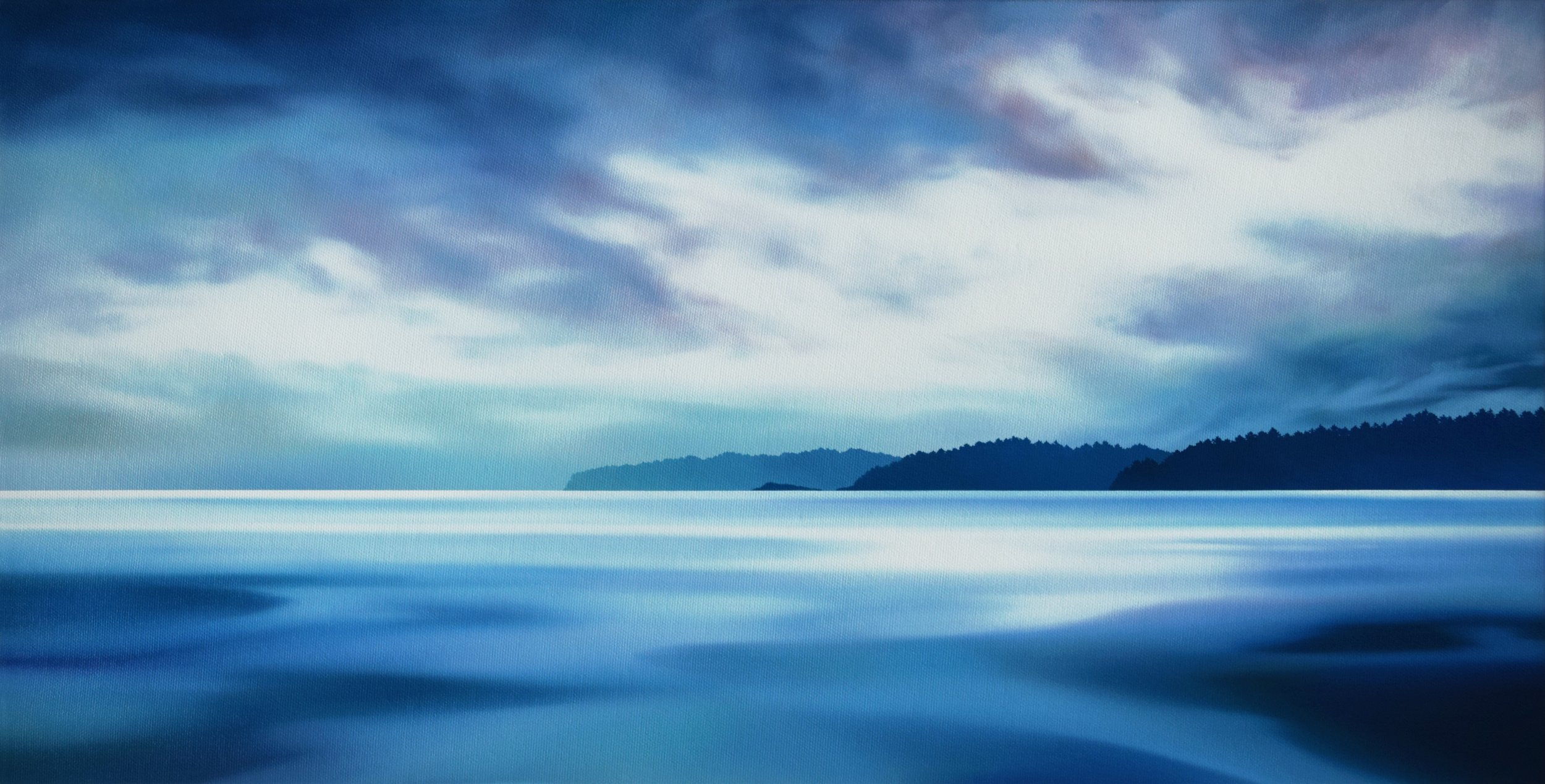 CLOUDS ALONG THE COAST,
Oil on Canvas,
12" x 24",
For Sale at Peninsula Gallery