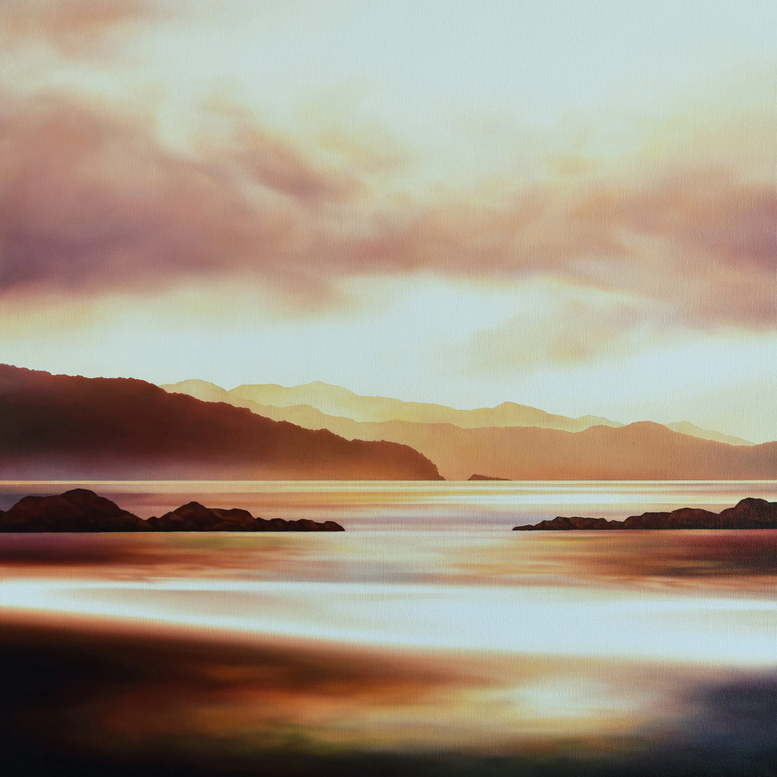 ECHOES AT SUNSET,
Oil on Canvas,
20" x 20",
SOLD