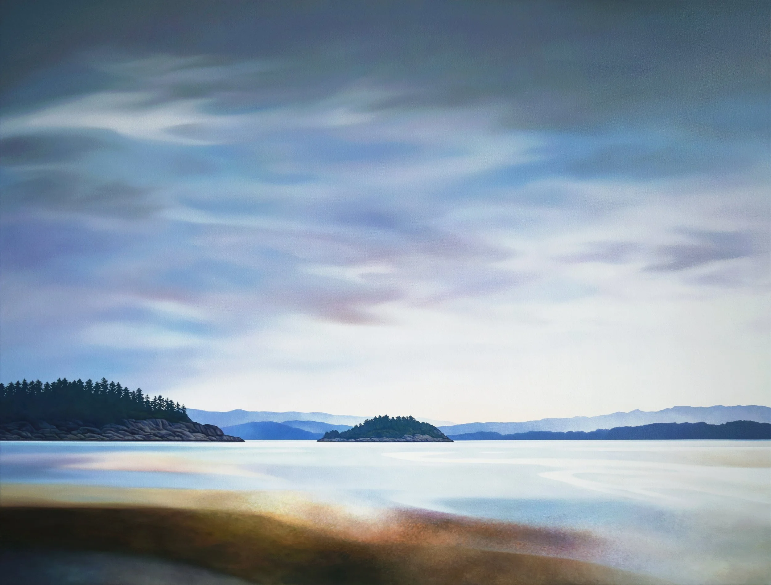 QUIET ISLANDS,
Oil on Canvas,
30" x 40",
For Sale at Peninsula Gallery