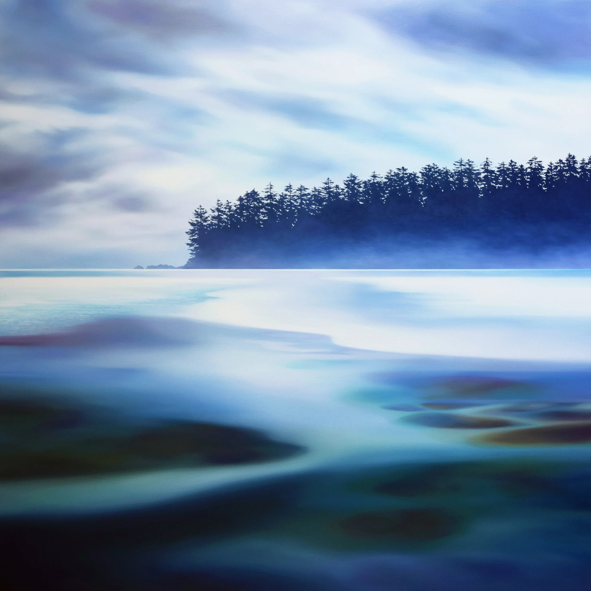 SHORELINE DREAMS,
Oil on Canvas,
30" x 30",
For Sale at The Gallery at Mattick's Farm