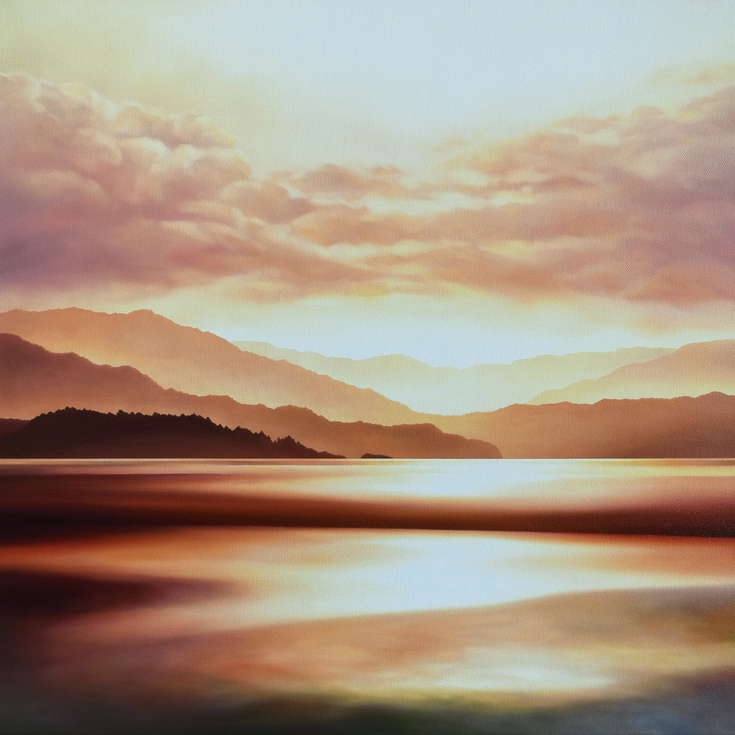 ECHOES AT SUNSET II,
Oil on Canvas,
20" x 20",
SOLD
