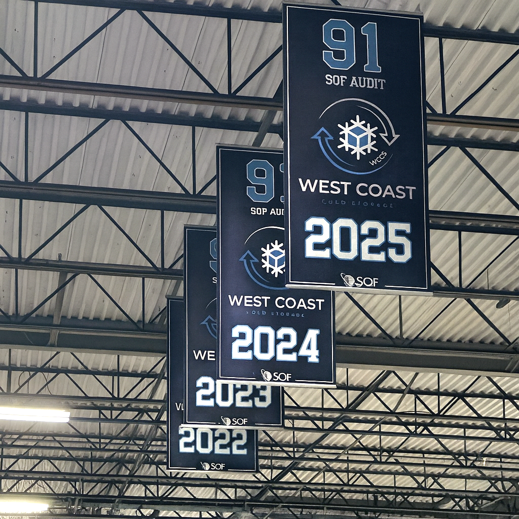 WEST COAST COLD STORAGE DELIVERS 4 STELLAR SQF SCORES IN 3 YEARS — FOURTH CONSECUTIVE YEAR OVER 90