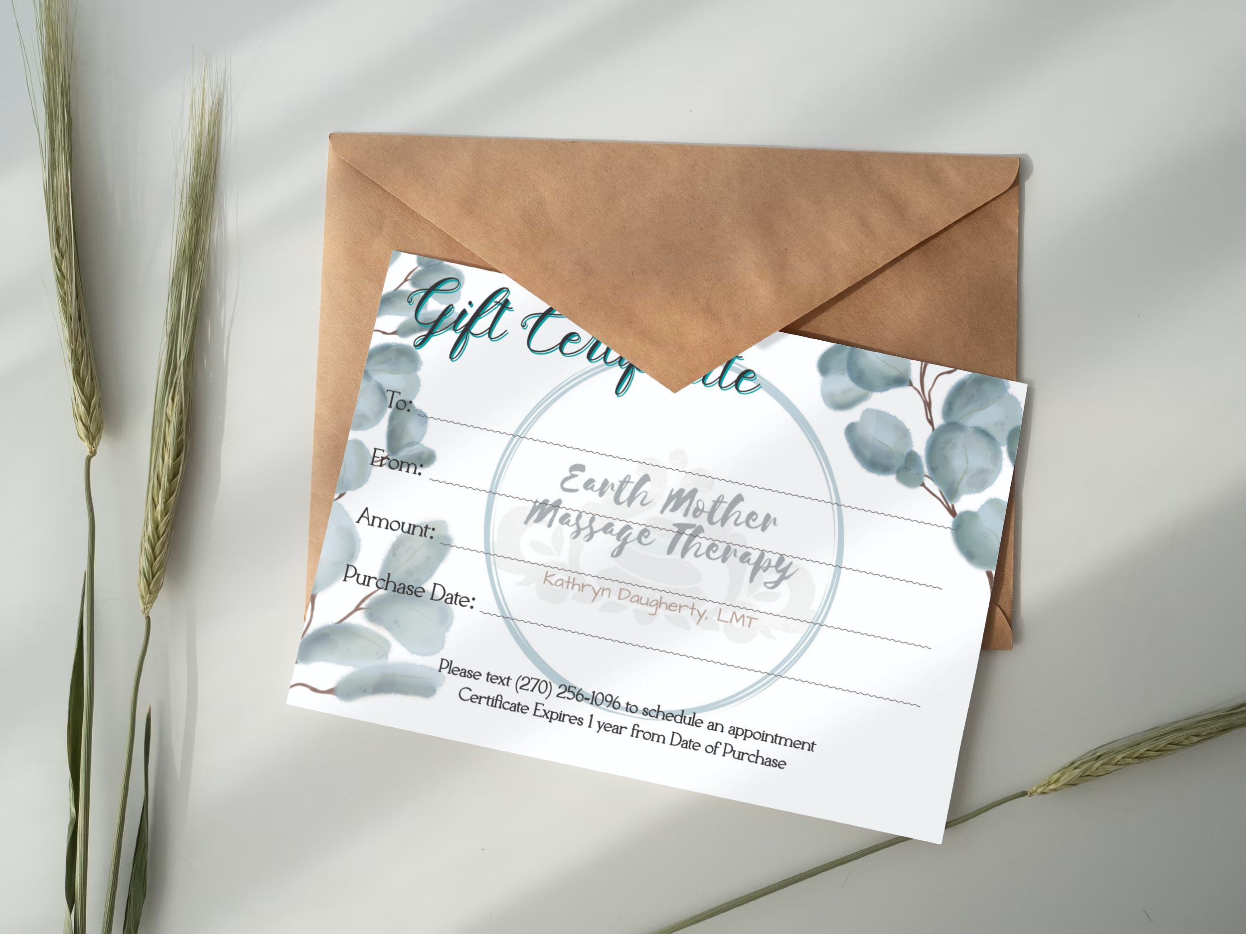 Gift Certificate for Earth Mother Massage Therapy