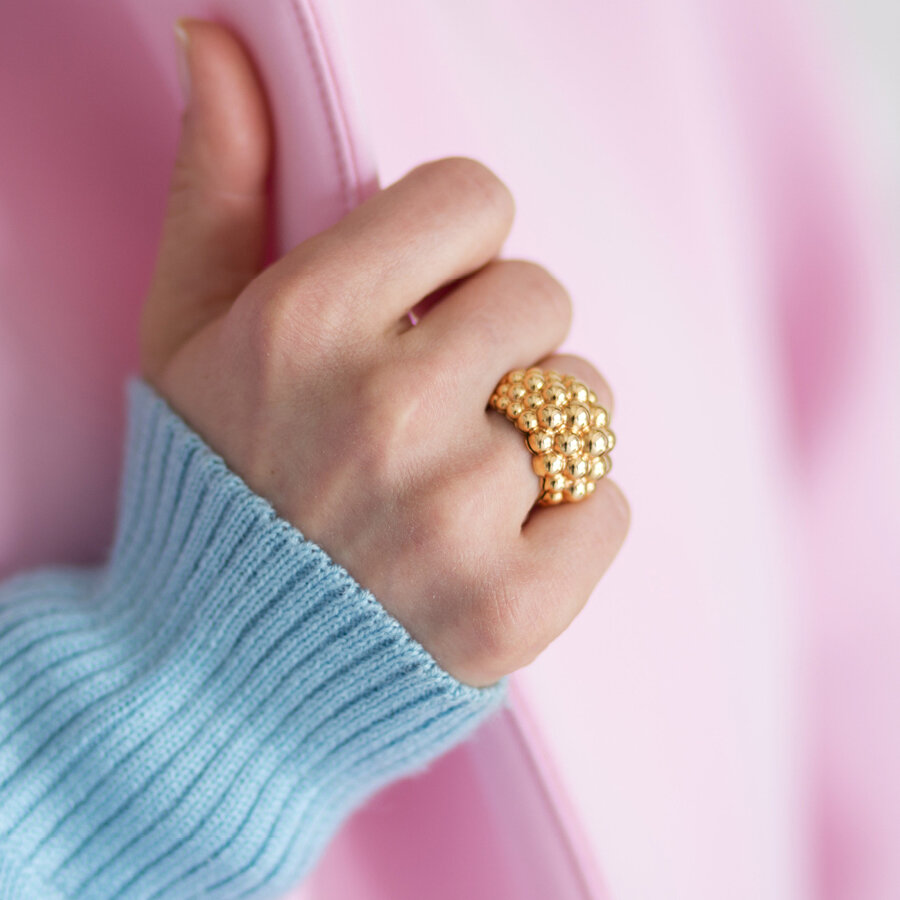 18K Gold Champagne Bubbles Ring — All The Brilliants