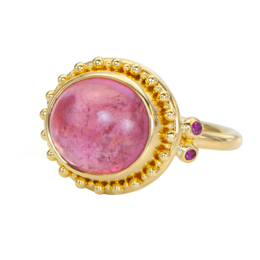 Hot Pink Pressed Flower Resin Ring-Size 6.75