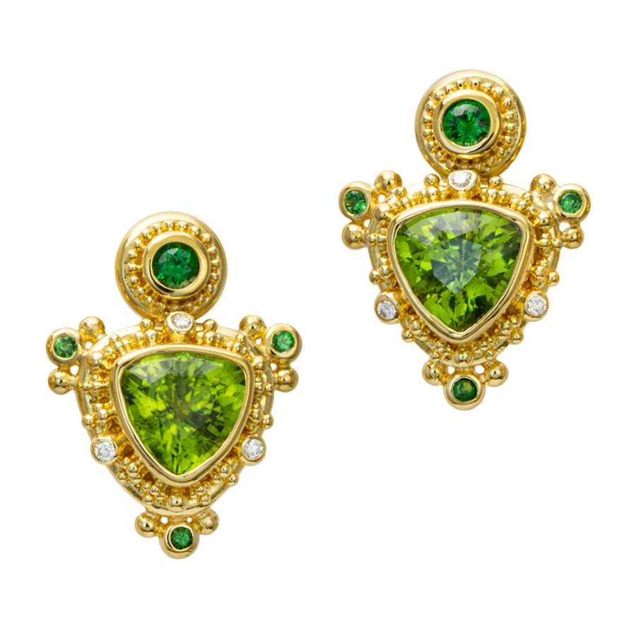 Anuva Peridot Earring Online Jewellery Shopping India | Yellow Gold 14K |  Candere by Kalyan Jewellers