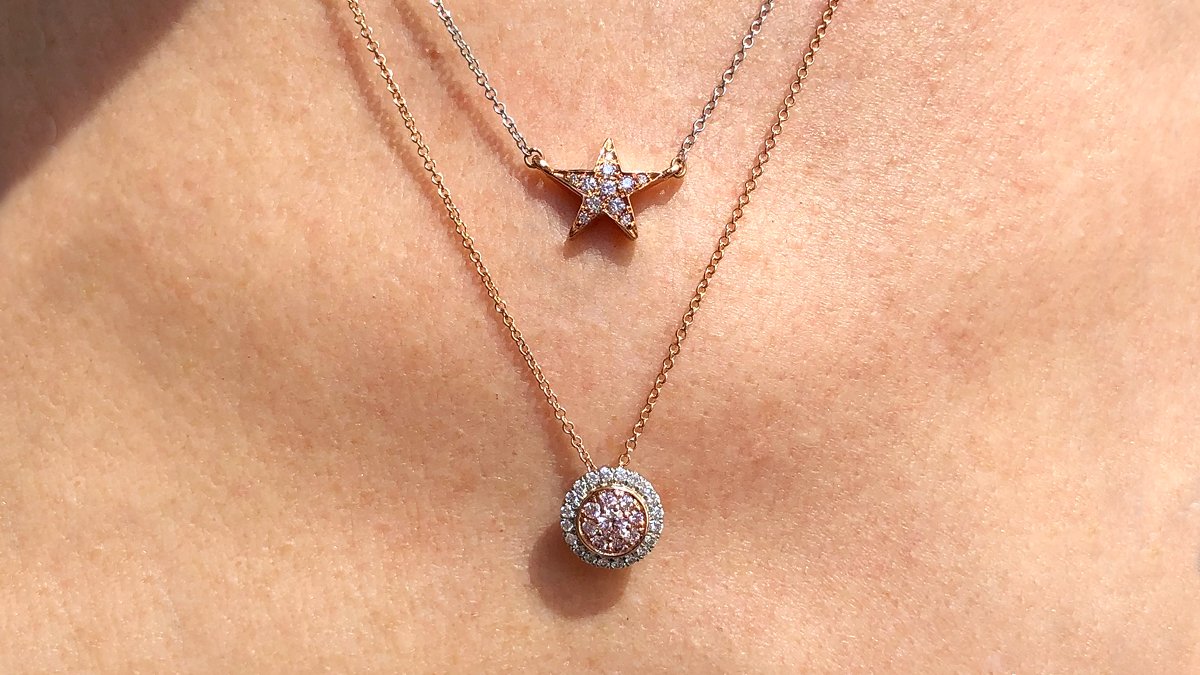 Diamond Star Necklace - Argyle Pink Diamonds