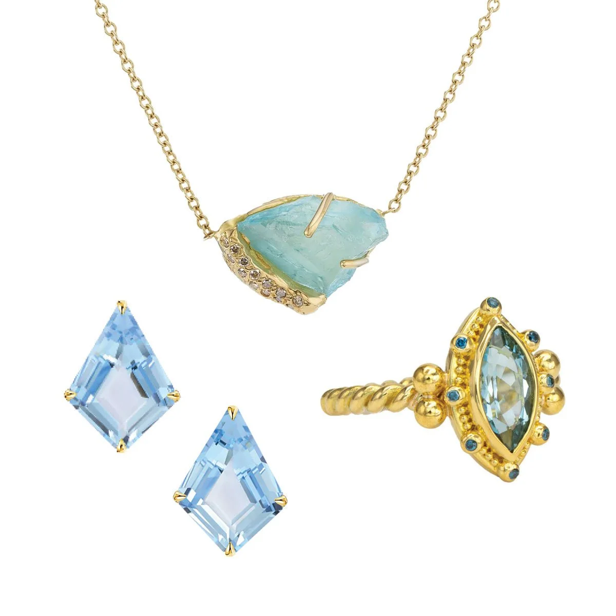 Curated aquamarine jewelry for luxury birthday gift ideas