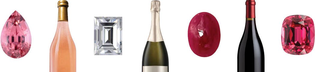 Valentines Brunch Experience with sparkling wine and gemstones
