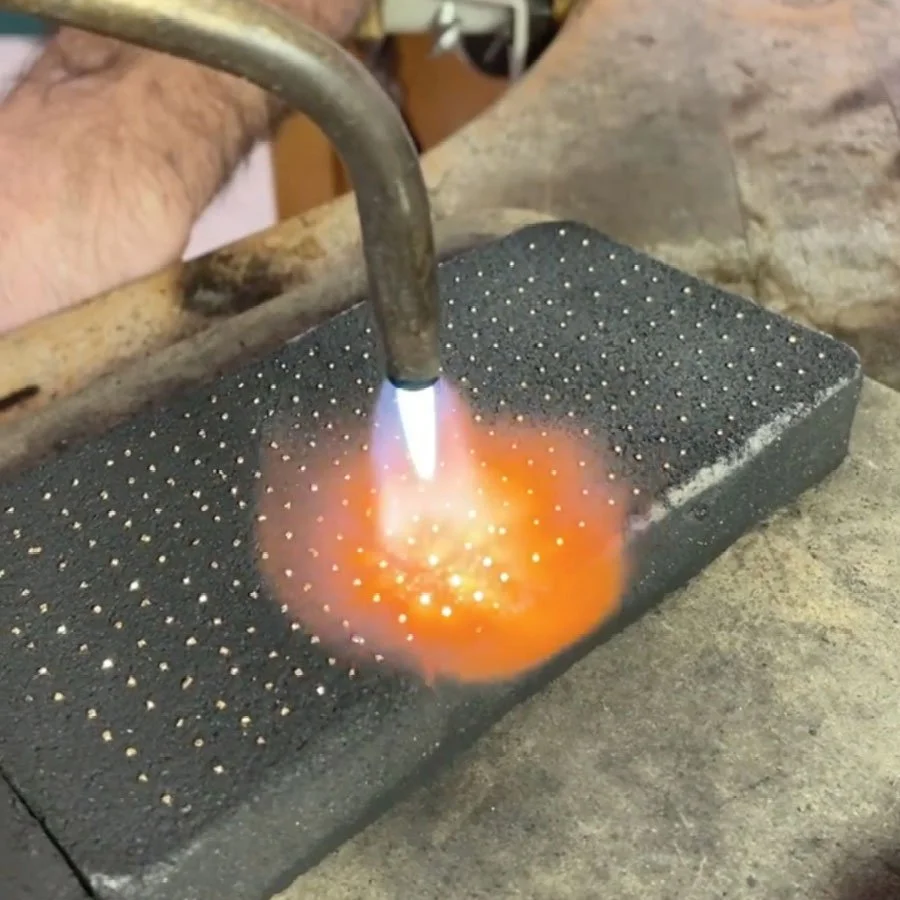 Behind the scenes creating 22k gold granulation