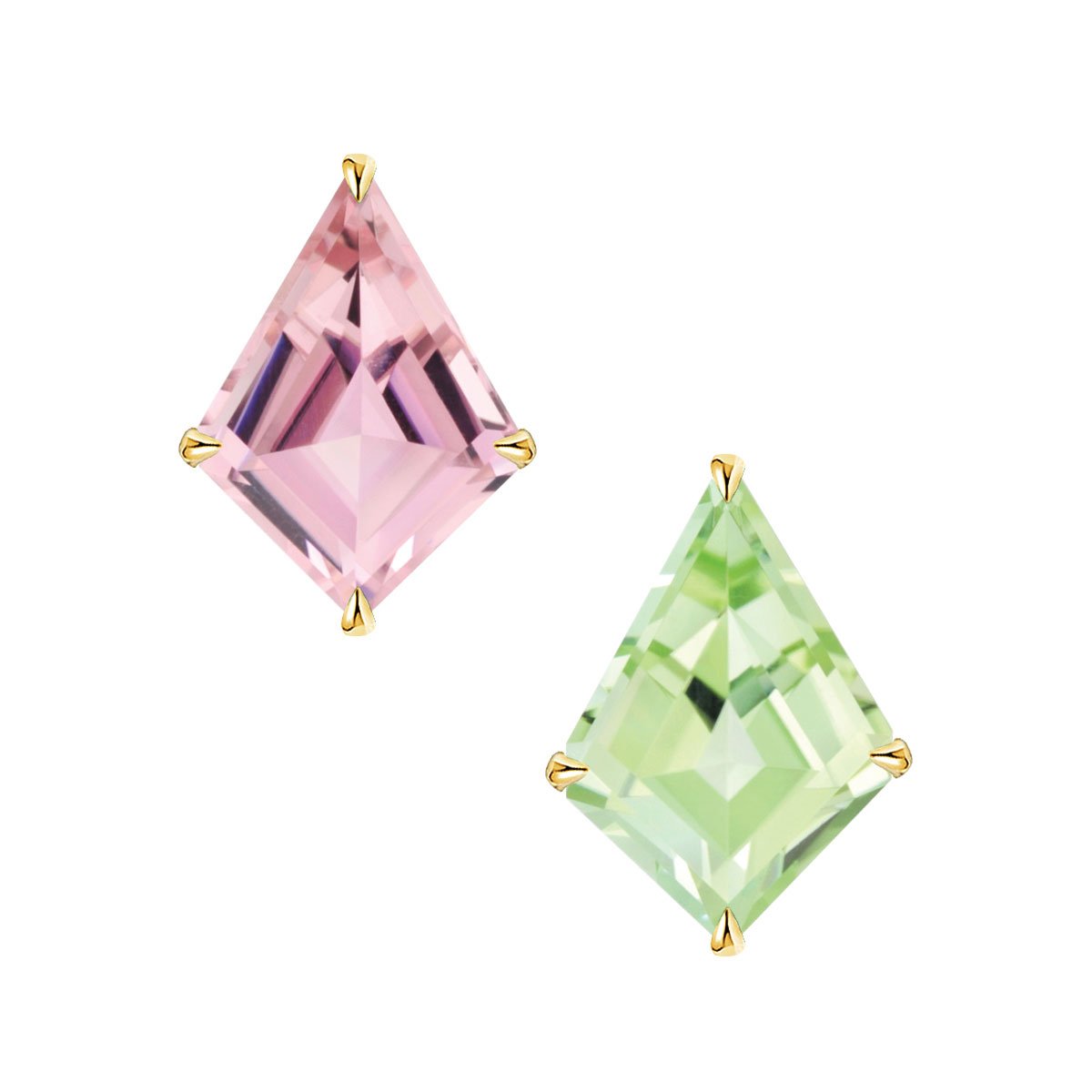 Tourmaline Mismatched Stud Earrings in 18k Fairmined Gold