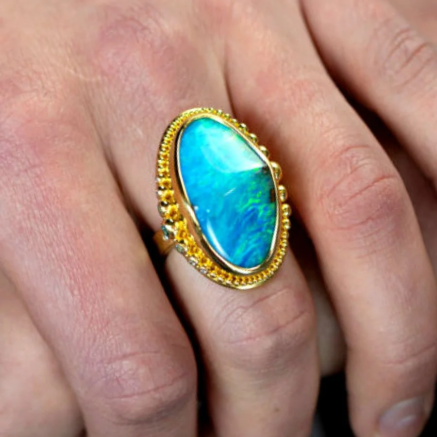 Luxury Australian Opal Cocktail Ring