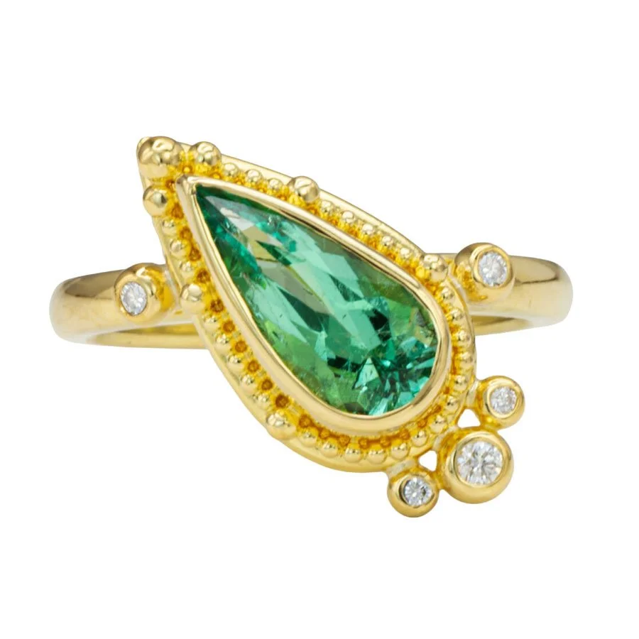 Emerald Ring  in 22k Gold
