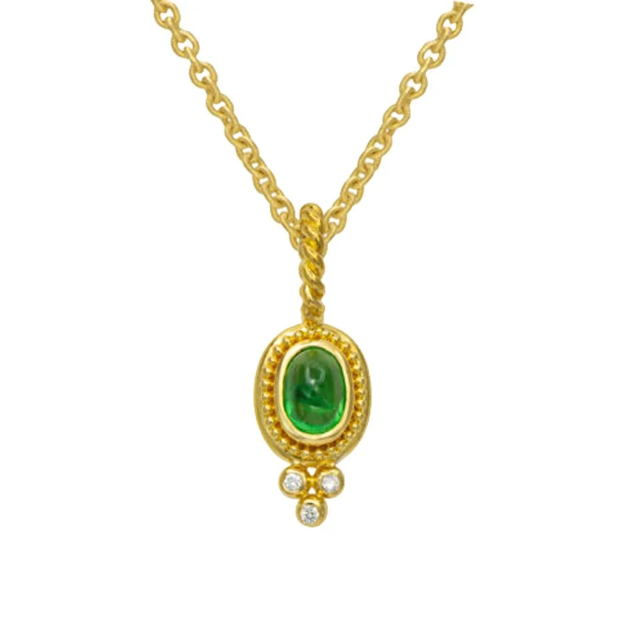 Tsavorite Garnet Pendant in 22k Gold