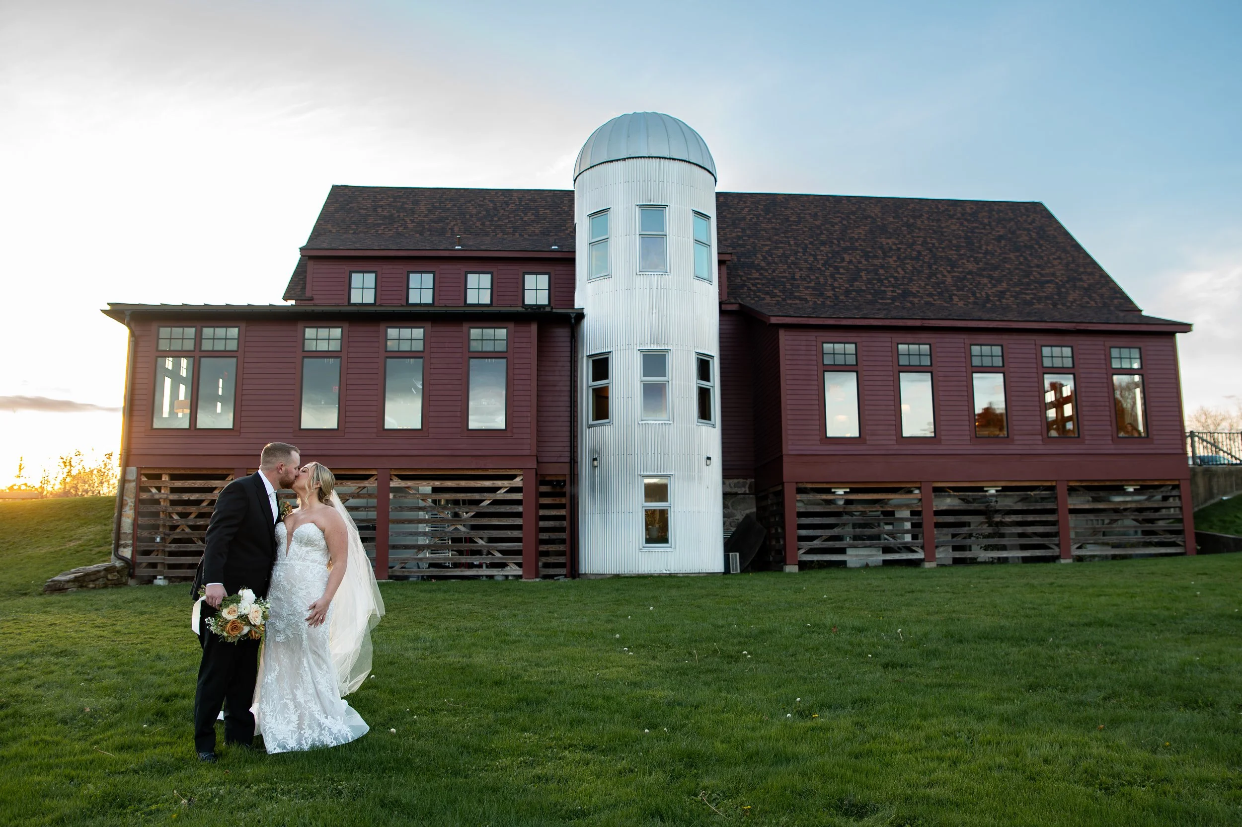 Bride and groom at Gibbet Hill