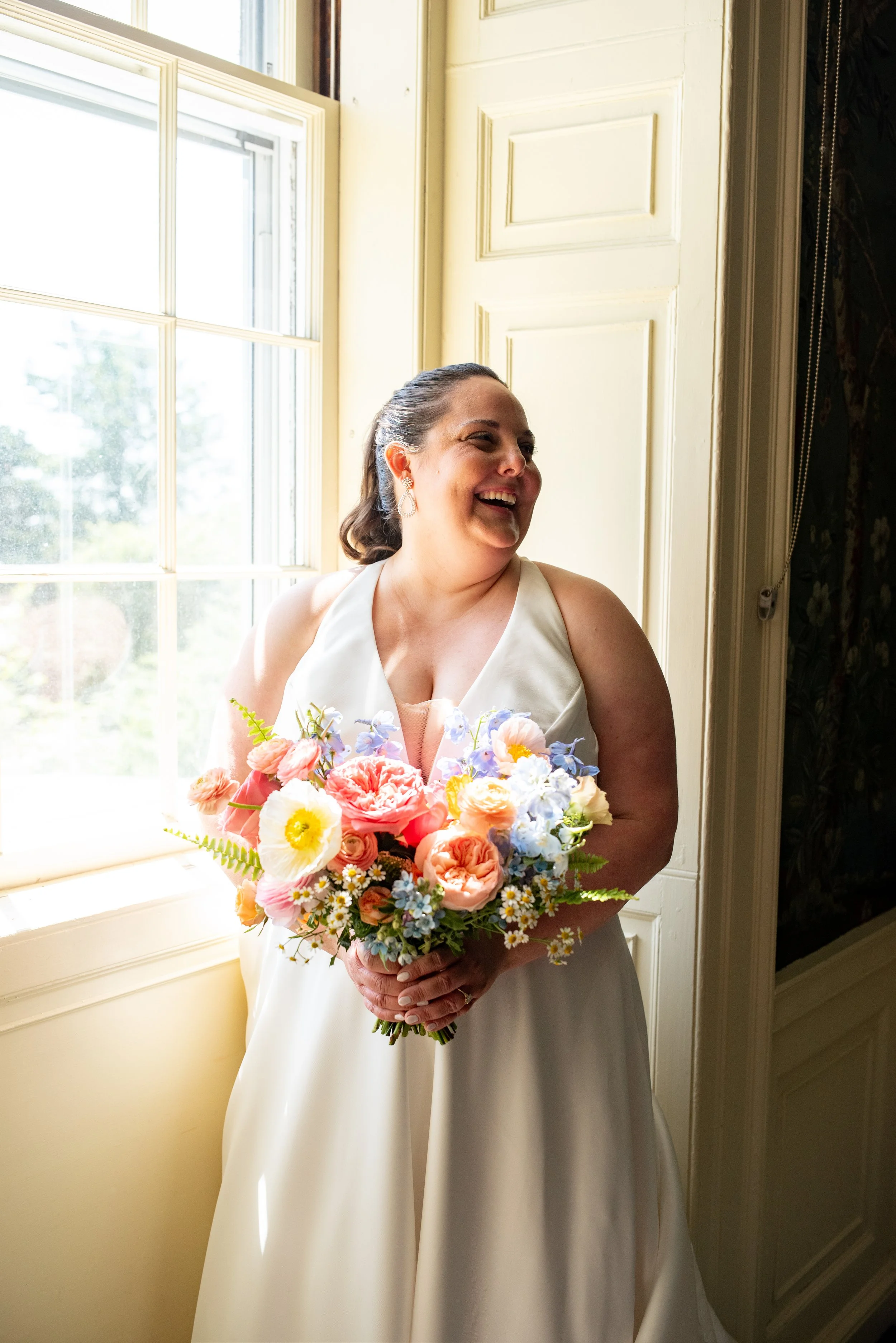 Bride at Long Hill Beverly Wedding