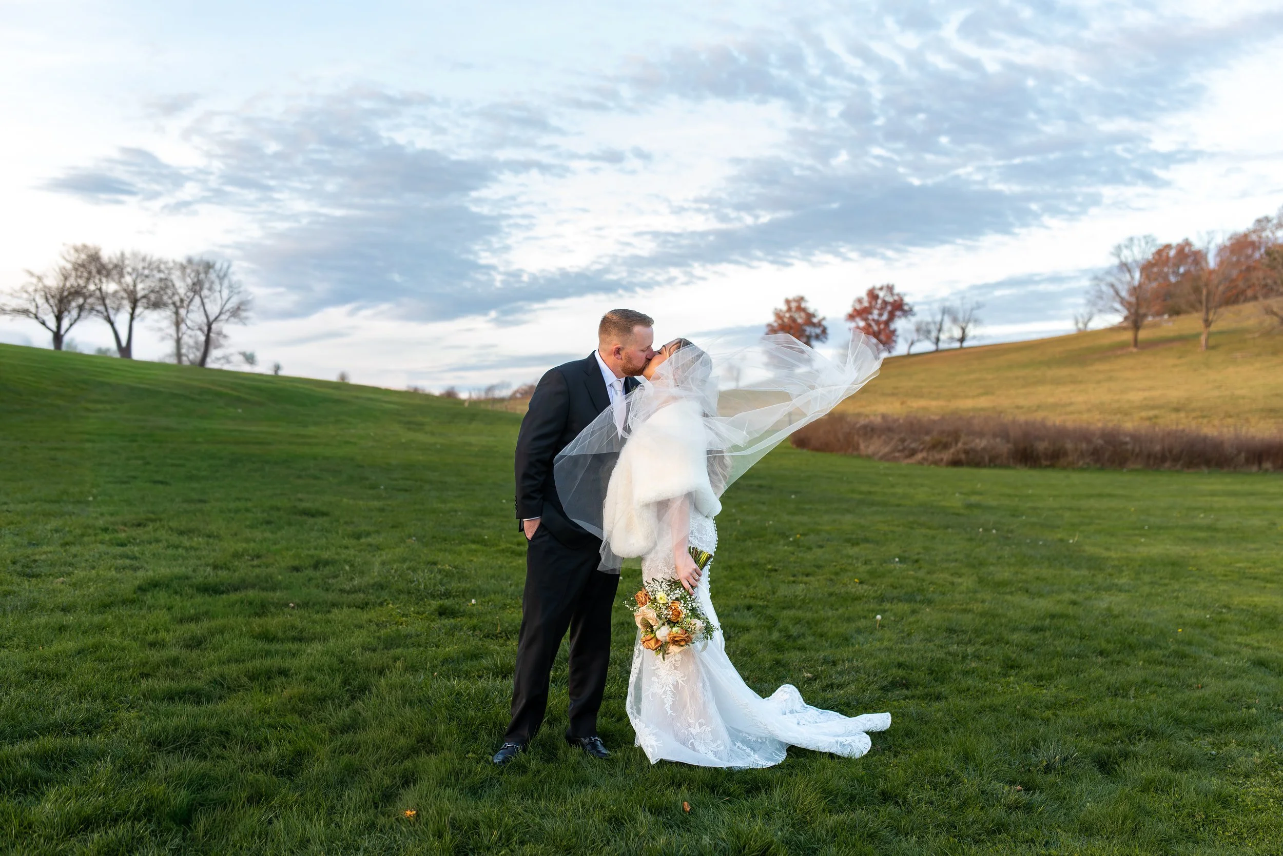 Bride and groom portrait at The Barn at Gibbet Hill