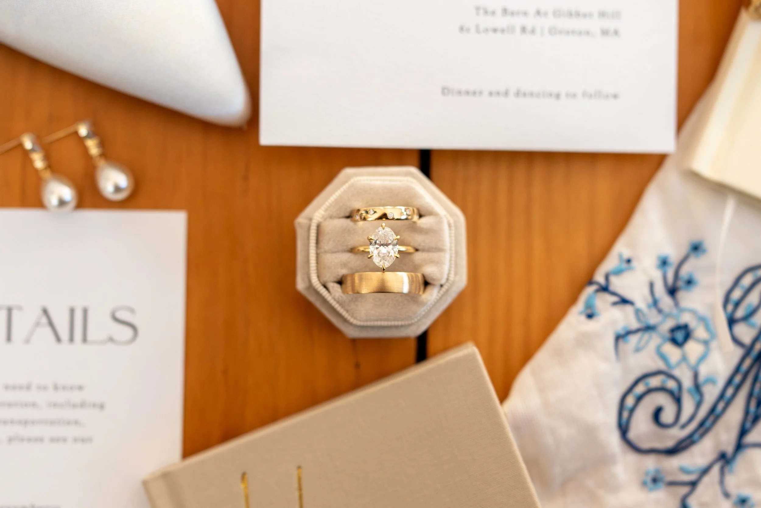 Flat lay wedding photograph