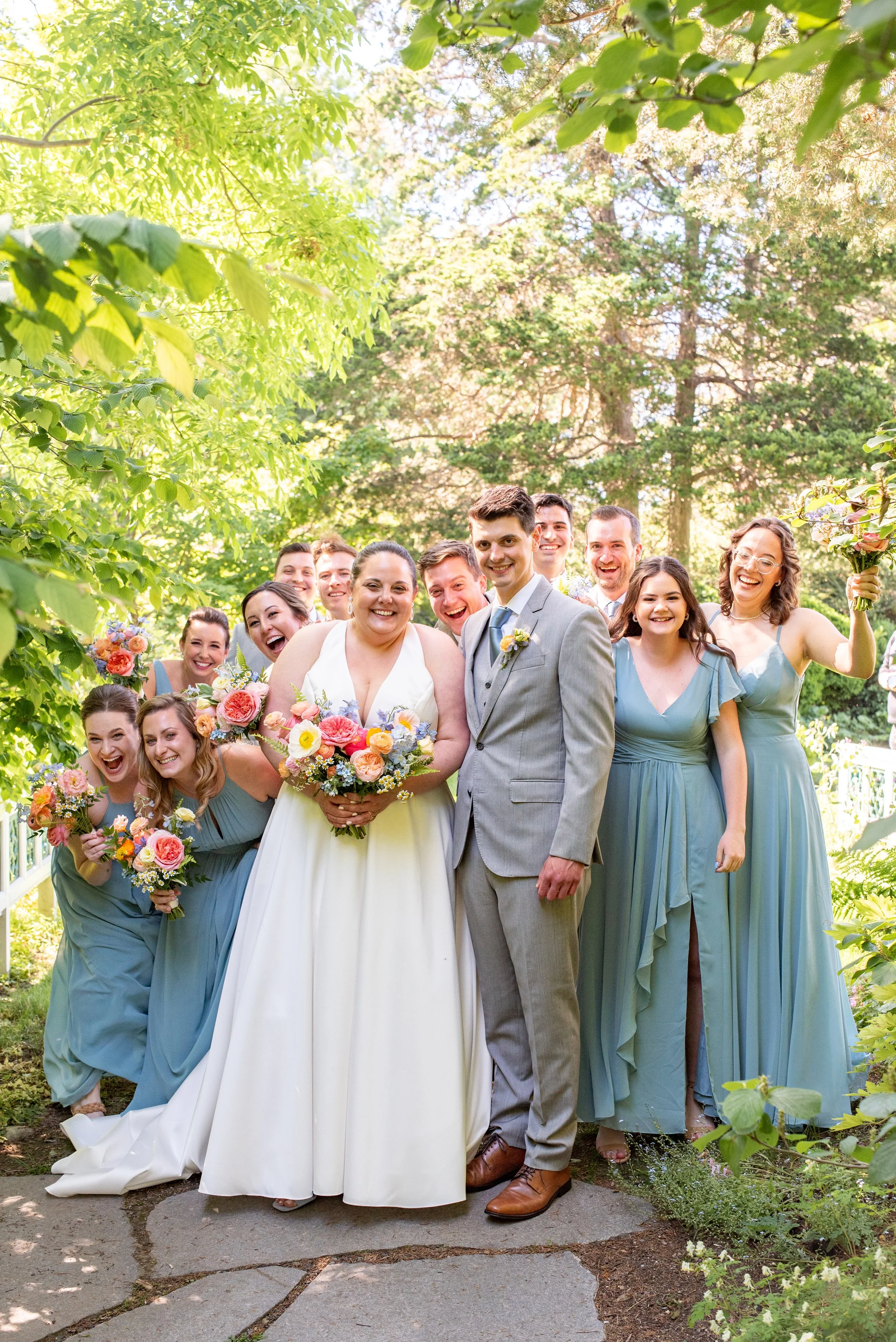 Fun bridal party photo at Long Hill Beverly