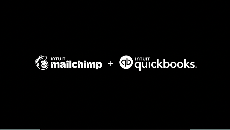 Closing title card (Mailchimp + QuickBooks integration):
Concludes narrative by reinforcing ecosystem integration and tying product usage back to business infrastructure.