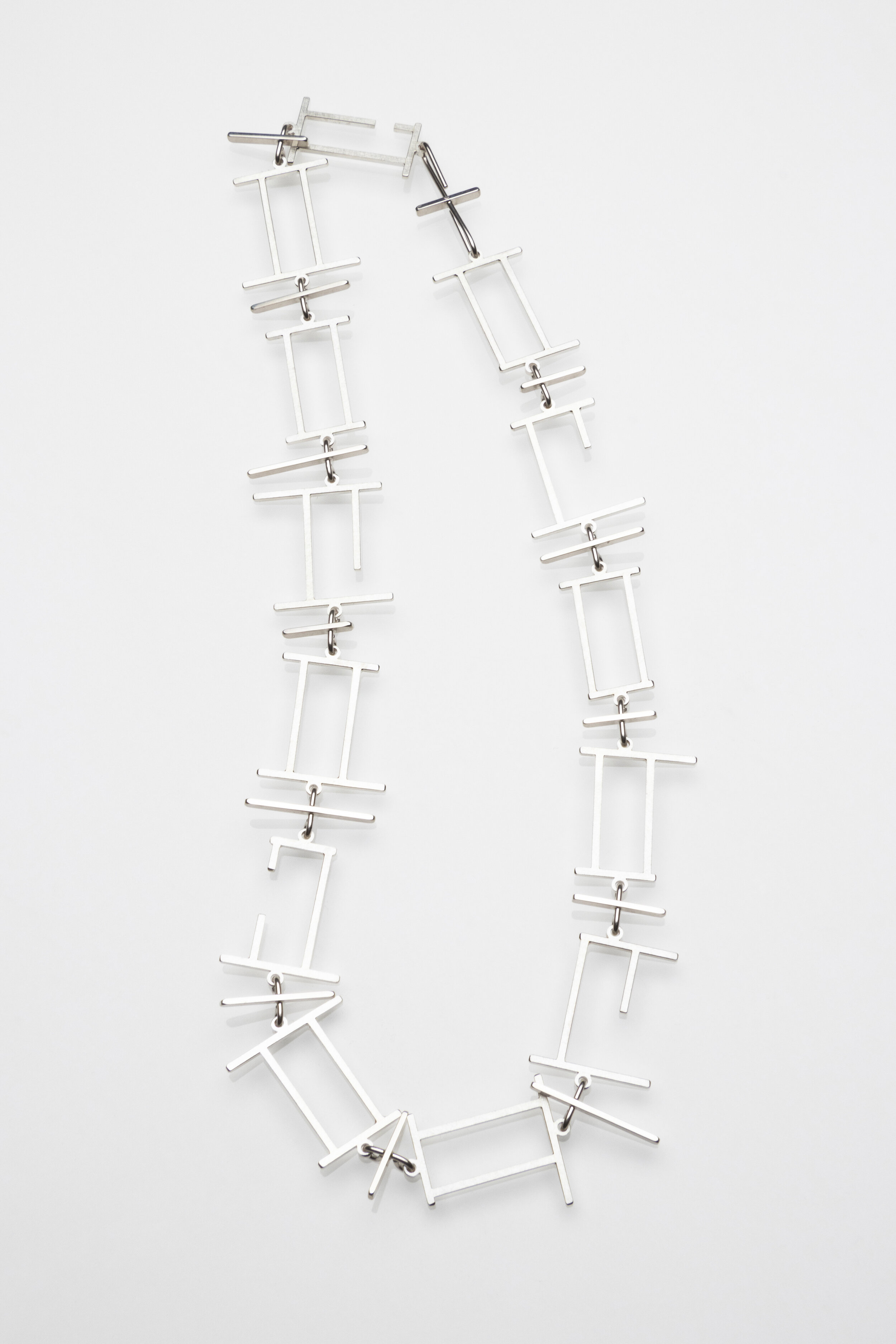 Fences Necklace, sterling silver.