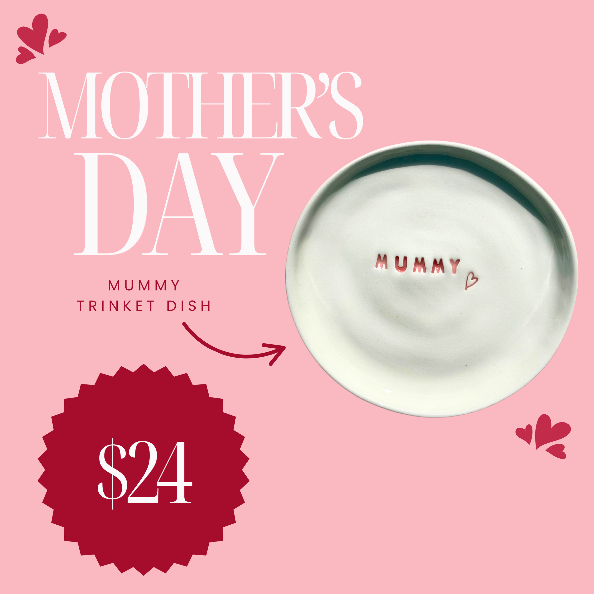 TRINKET DISH - MUMMY (PINK)