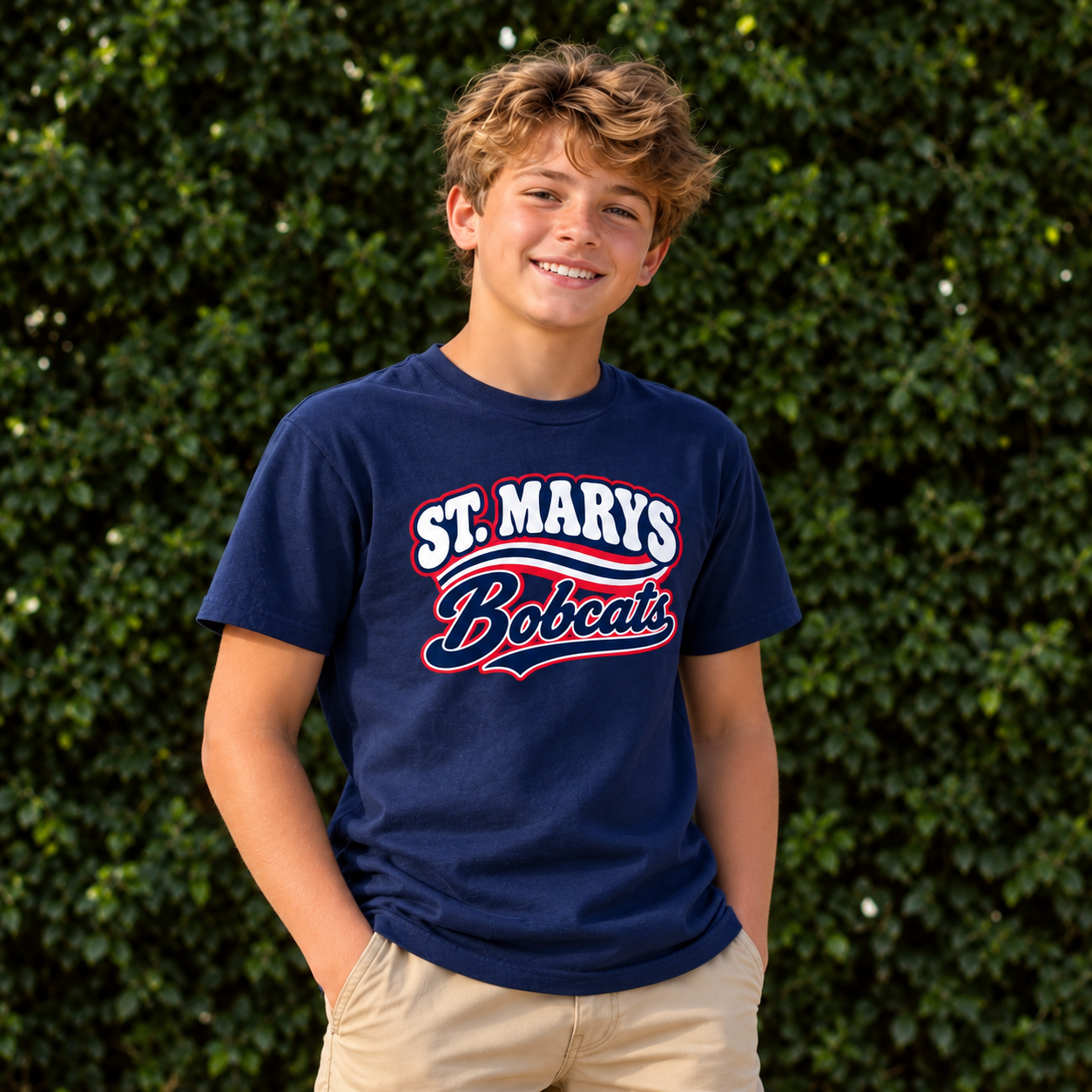 St. Marys Bobcats Retro Script