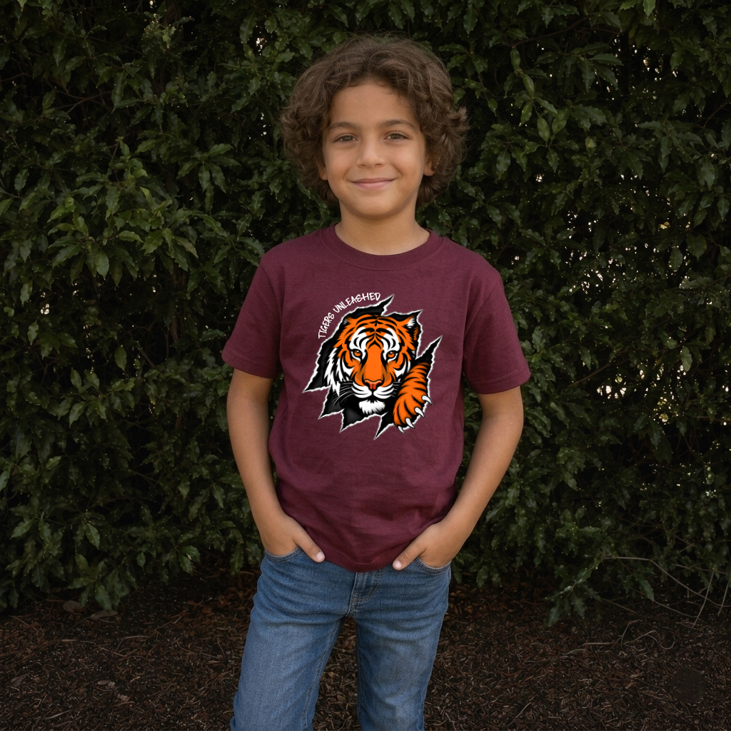 TIGERS UNLEASHED    DLRE School Spirit Youth Unisex Tee