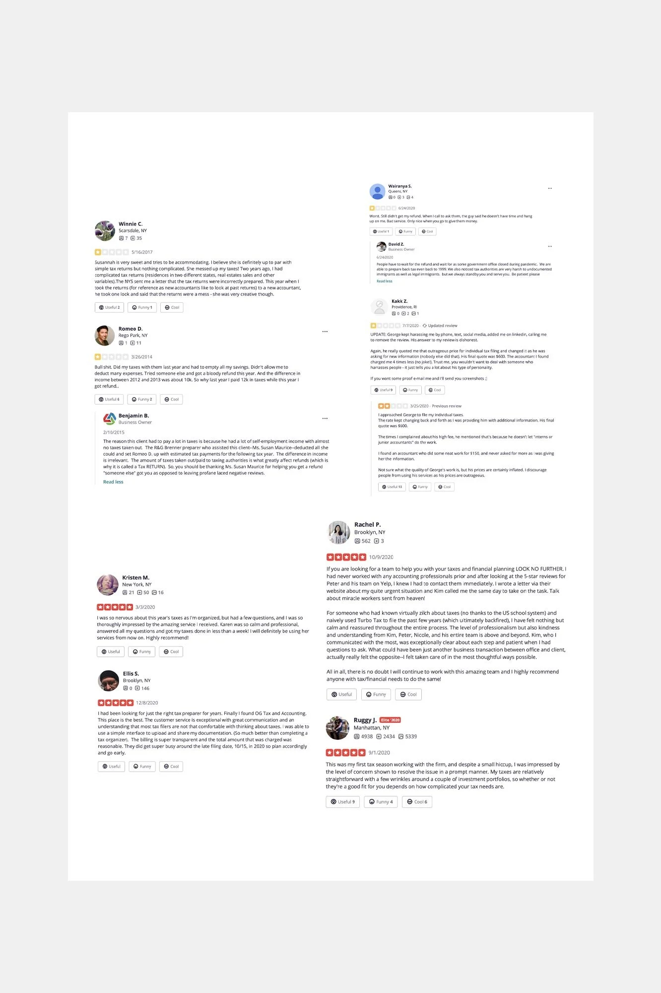 Positive and negative reviews of competition