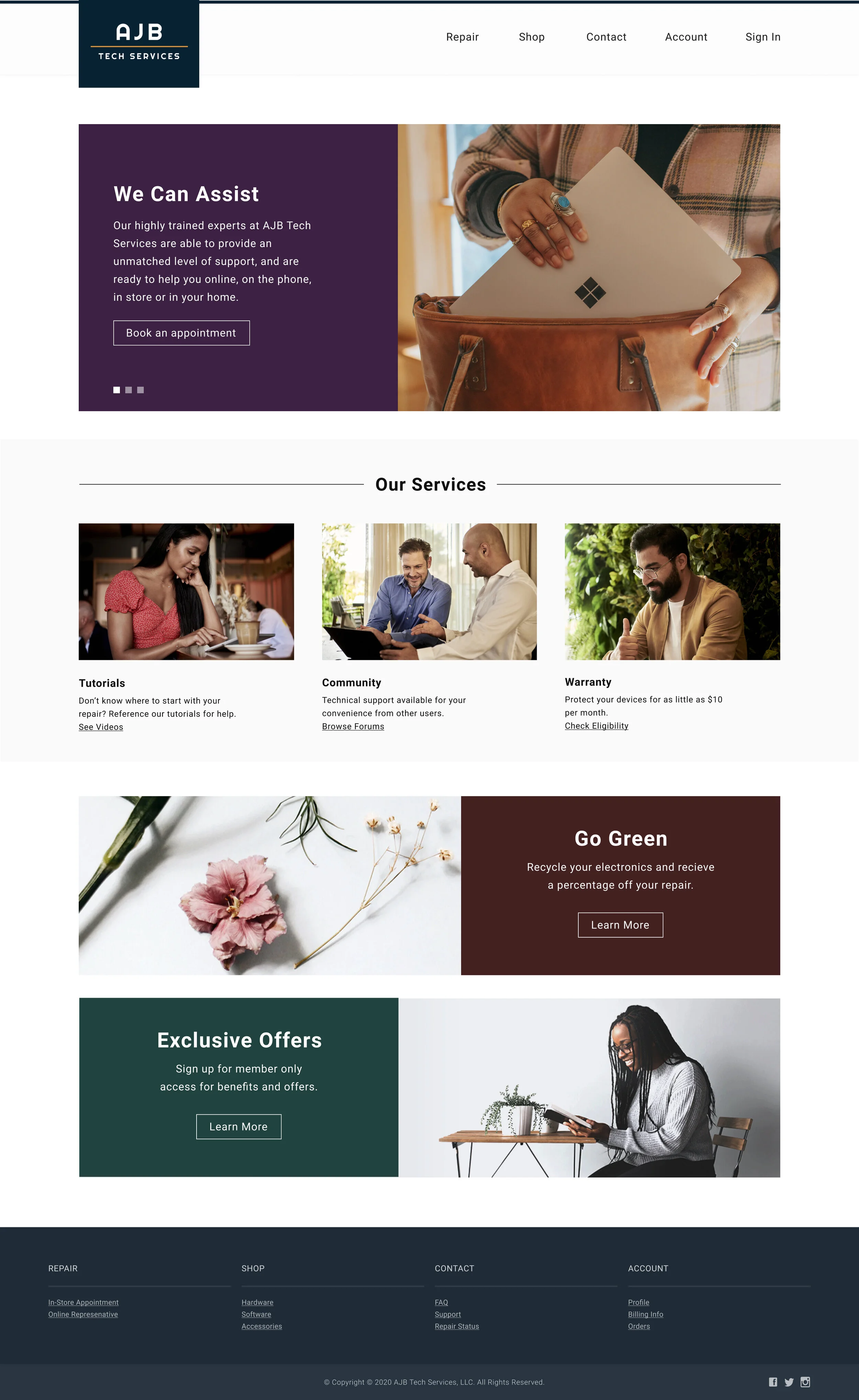 Main homepage experience