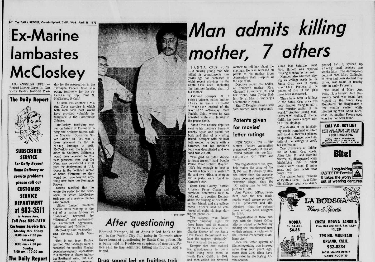 HEADLINE_Man Admits Killing Mother, 7 OthersED KEMPER_Ontario_4-25-73.png