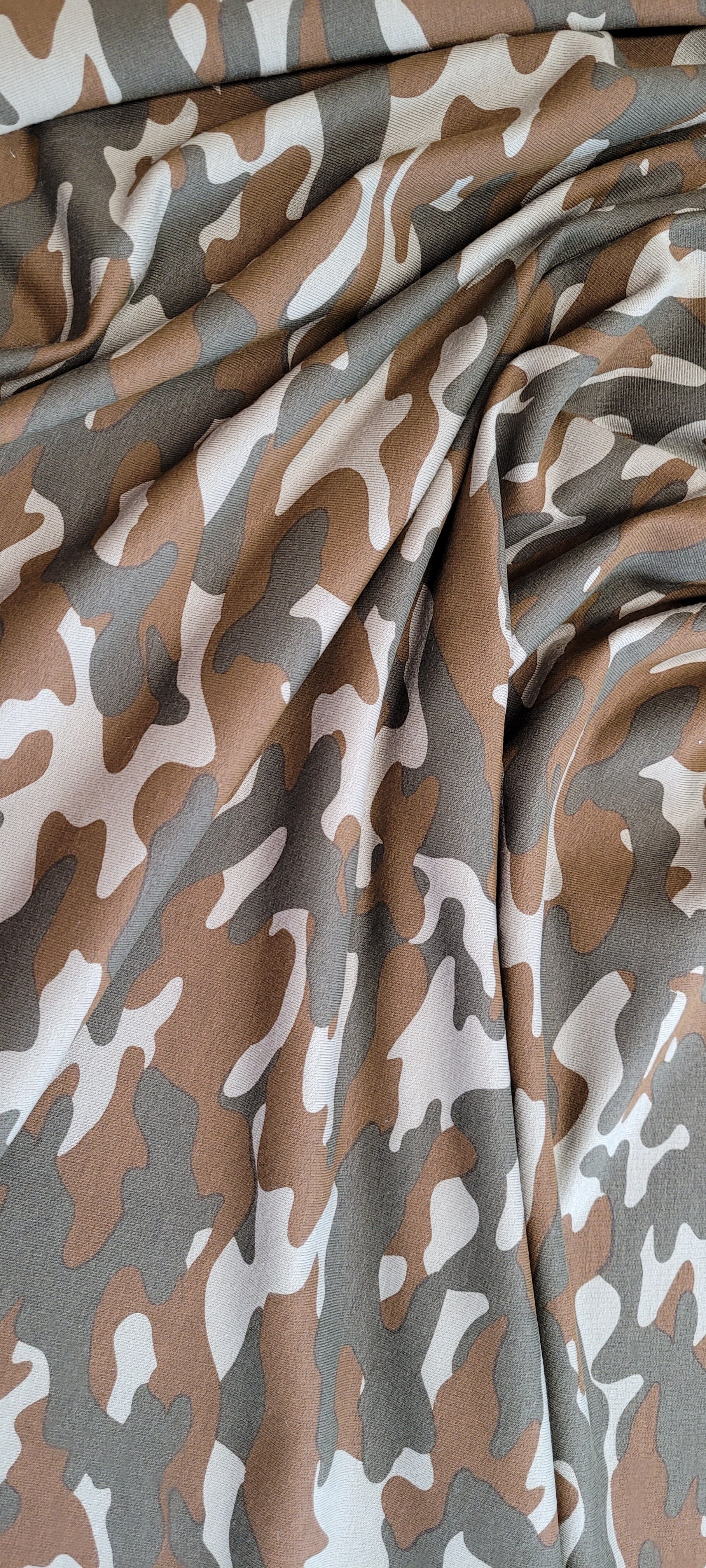 Sandy Camouflage Bamboo/Cotton Stretch Terry