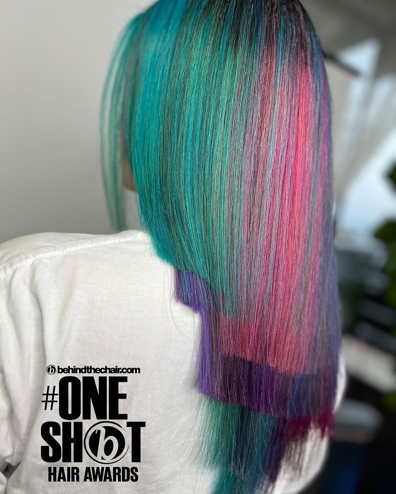 Do something you&rsquo;ve never seen before.  Color/cut inspired by retro 80s pixel games by Grace @colorloungela .  #btconeshot2024_colorblocking #btconeshot2024_longcut #btconeshot2024_creativecolor @behindthechair_com @oneshothairawards