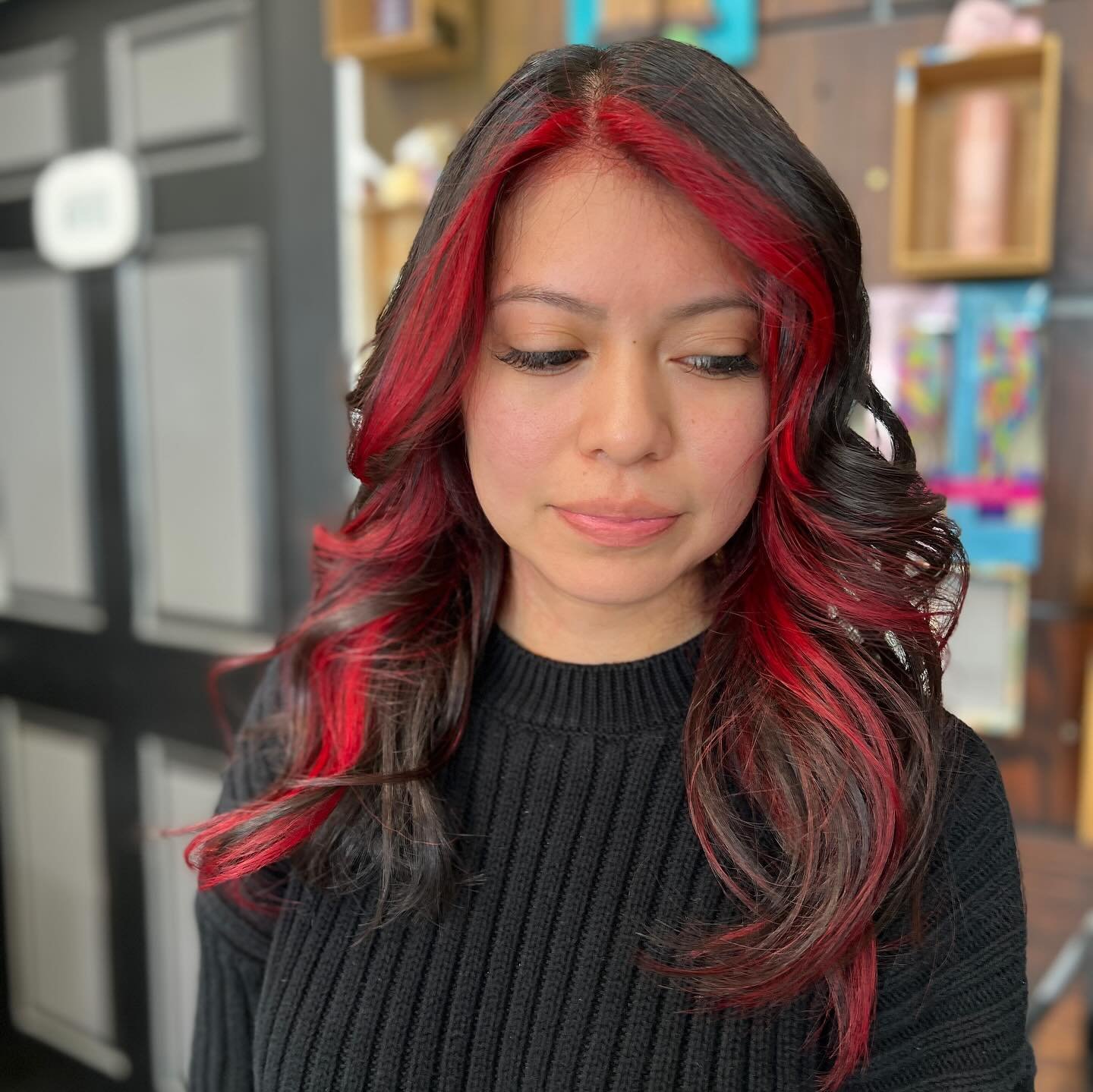 That red ❤️ on the money 💰 .. piece.  Even though it looks like a minimal job, this can still take a few to several hours depending on the canvas.  Book a creative color service and reserve a minimum of 4 hours+ for this look and don&rsquo;t forget 