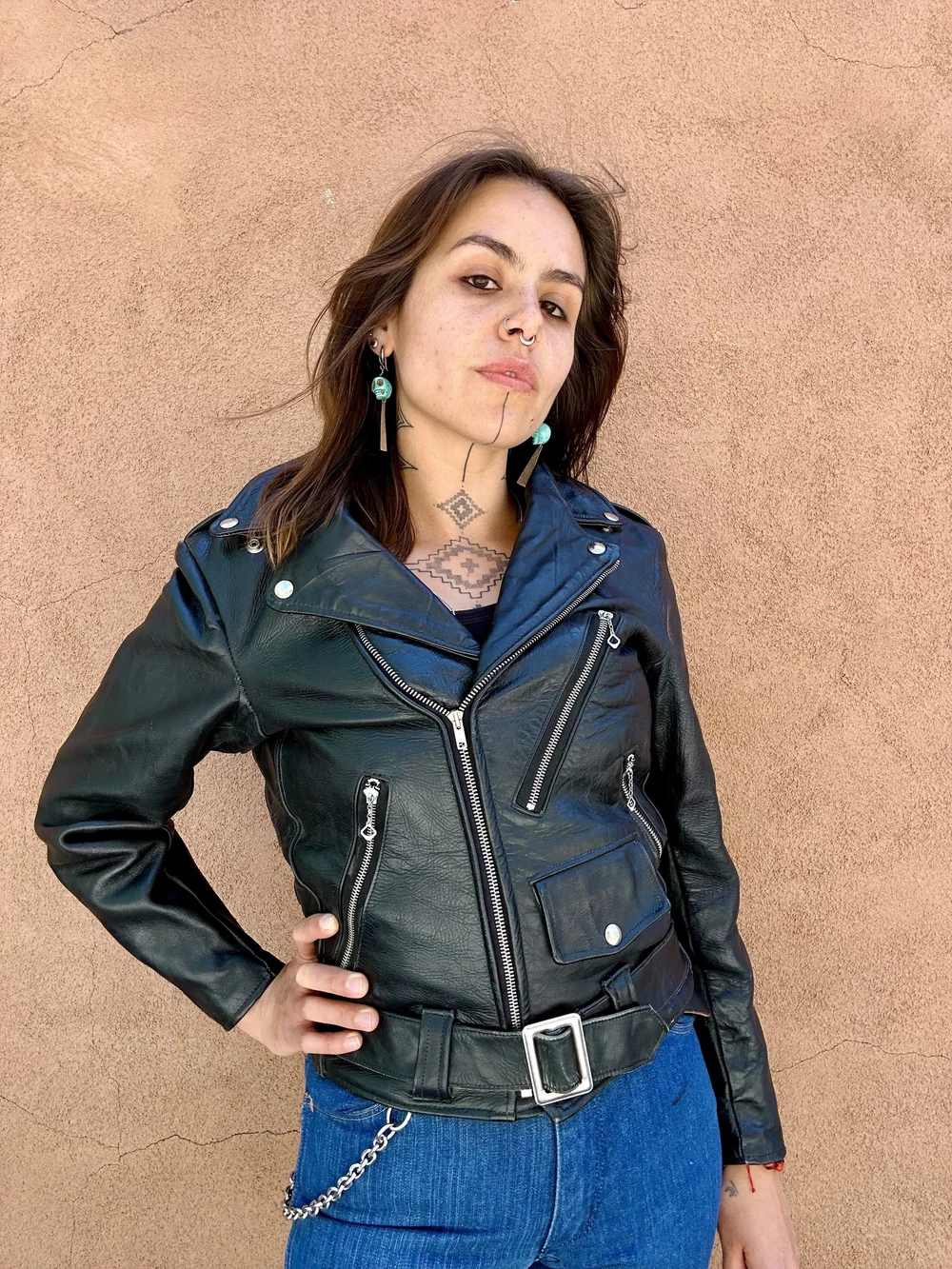 1950s〜60s single leather jacket Vintage Late 1950s-60s Harley Davidson Women's Cycle Queen Leather